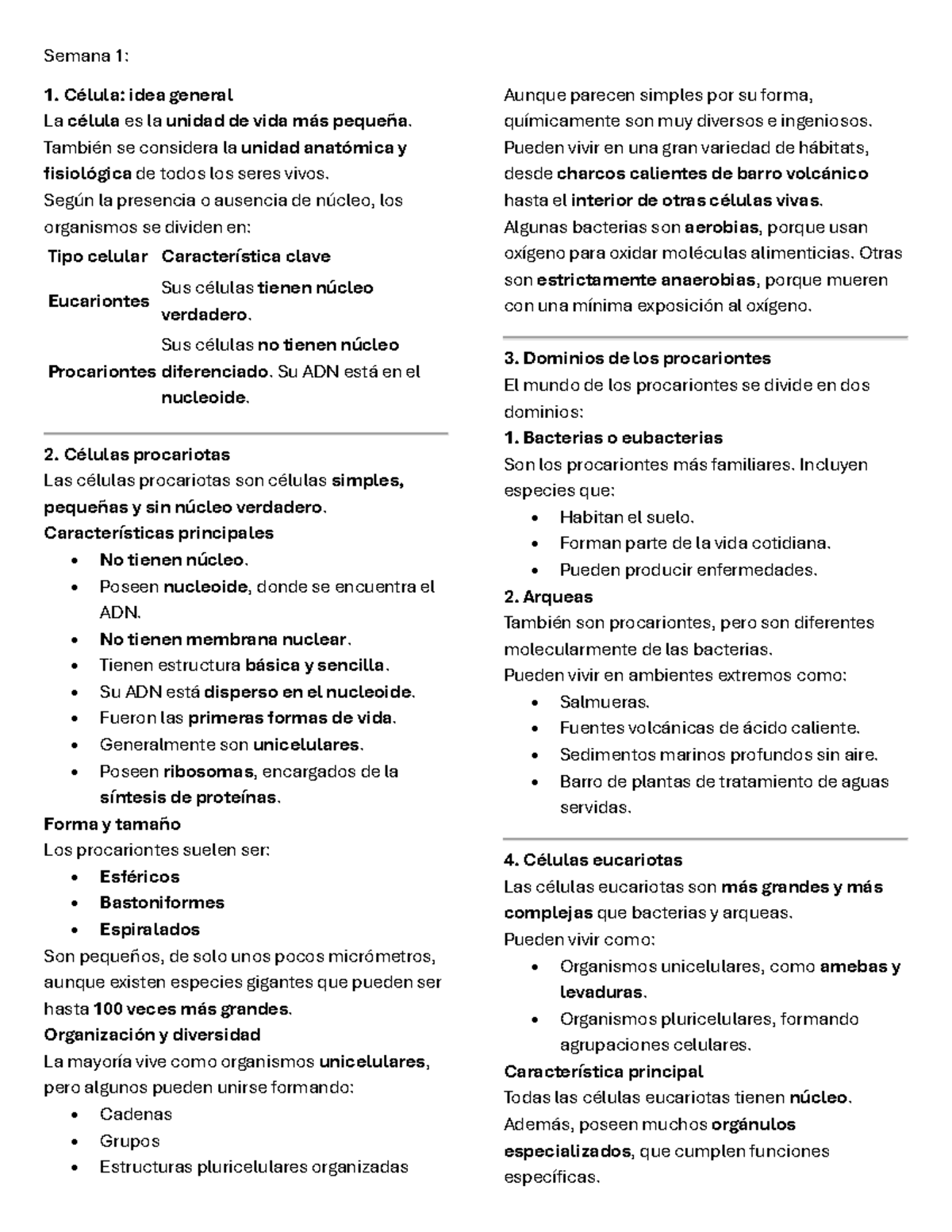 Micro Síntesis Clases 1-7: Células, Bacterias y Patogenicidad - Studocu