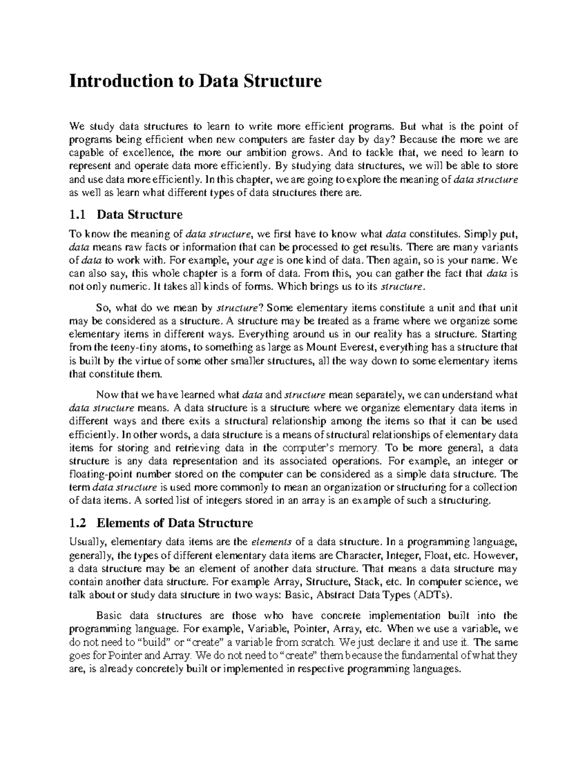 CSC 2105: Data Structure Course Outline for Summer 21-22 - Studocu