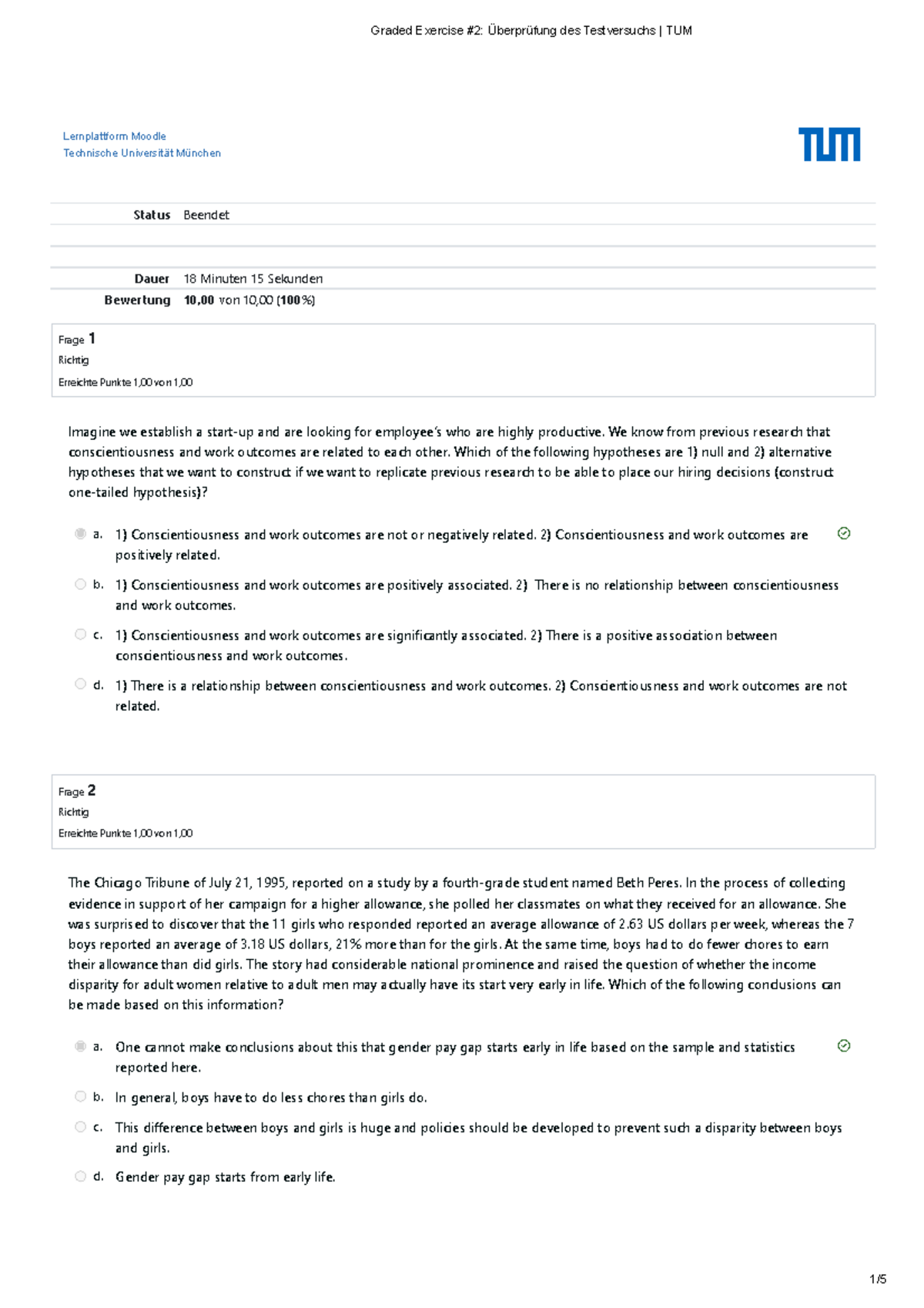 Graded Exercise #2: Hypothesis Testing and Statistical Concepts TUM ...