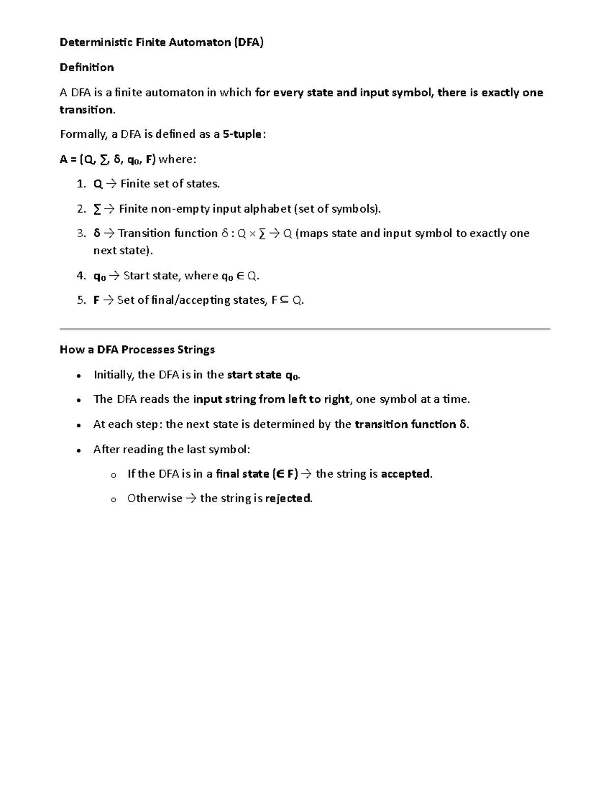 DFA Definition and Processing: Module 12 Answers - Studocu