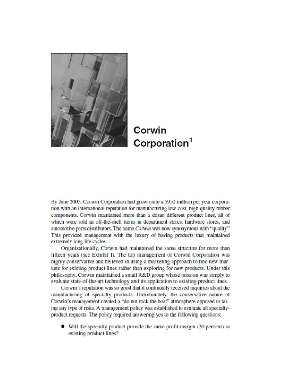 Corwin Case Study - Strategic Challenges and Project Outcomes - Studocu