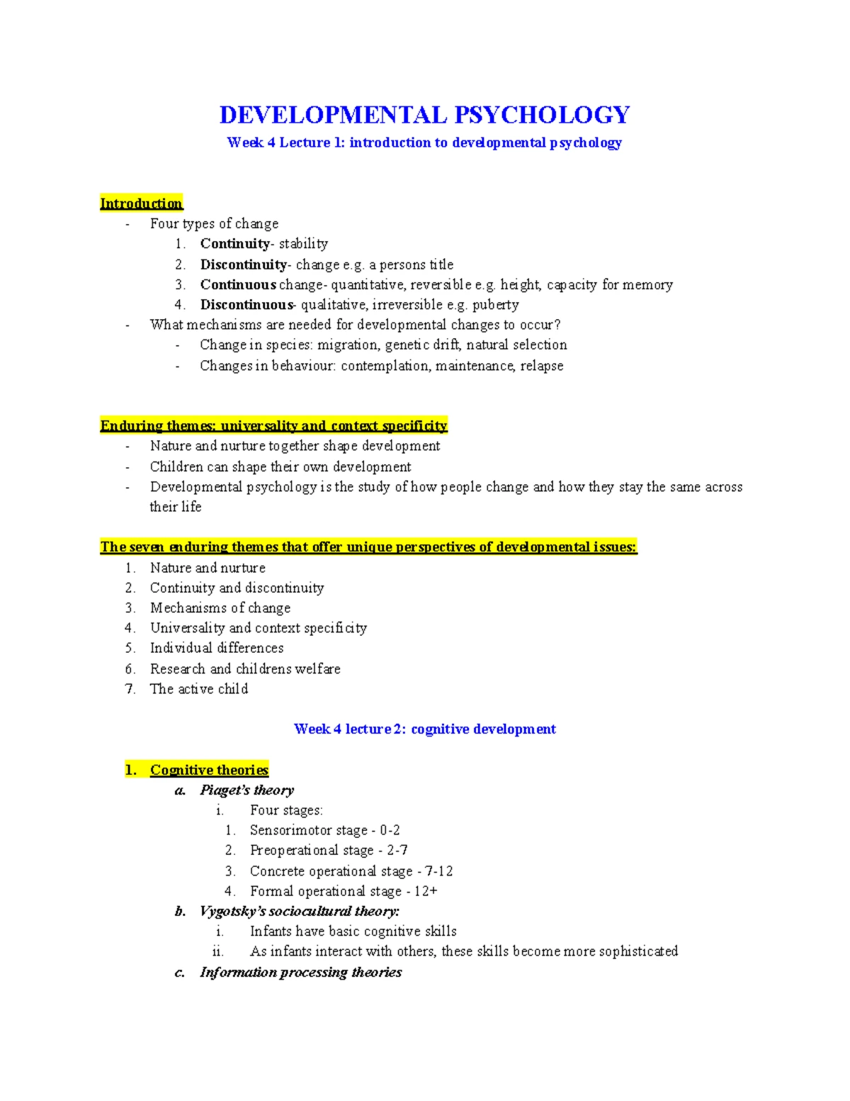 Developmental Psychology PSY101: Week 5 Social Development Lecture ...
