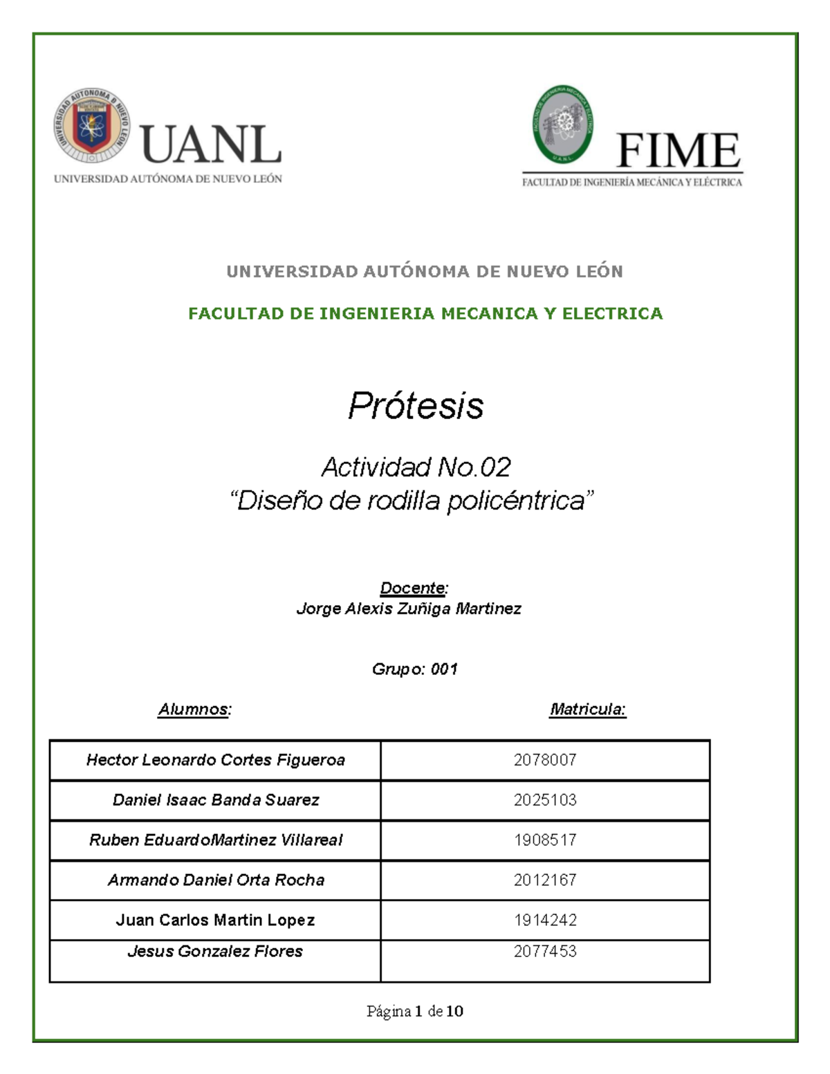 Protesis de Rodilla: Actividad No.02 - FEA y Diseño CAD - Studocu