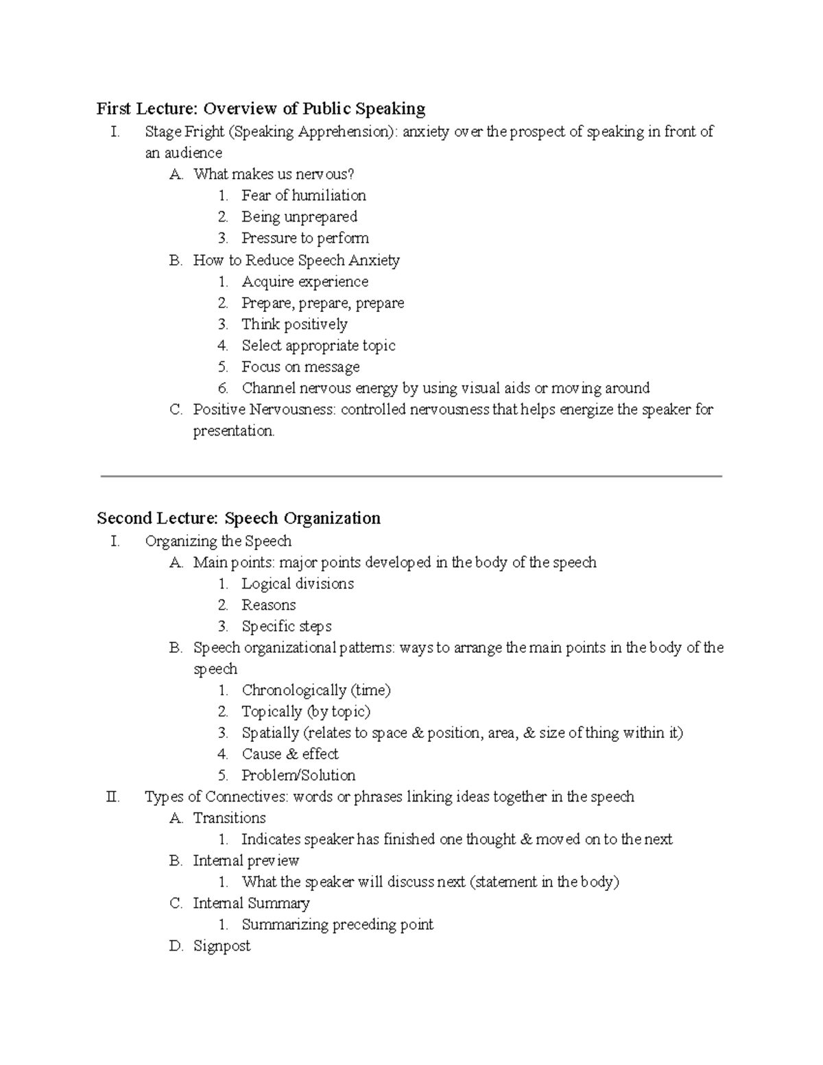 COMM 111 lecture Notes - First Lecture: Overview of Public Speaking I ...