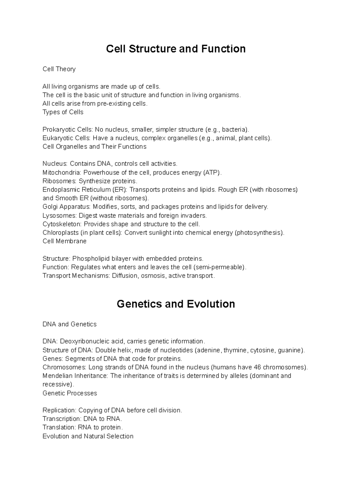 Cell Structure and Function - The cell is the basic unit of structure ...
