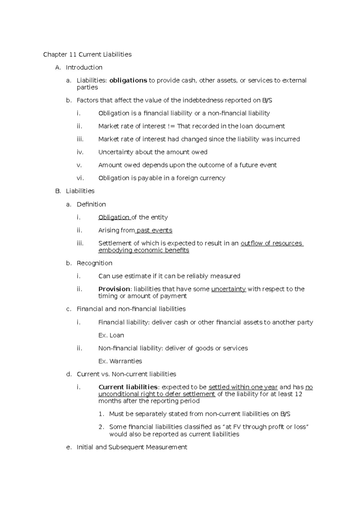 Chapter 11 Current Liabilities - Chapter 11 Current Liabilities A ...