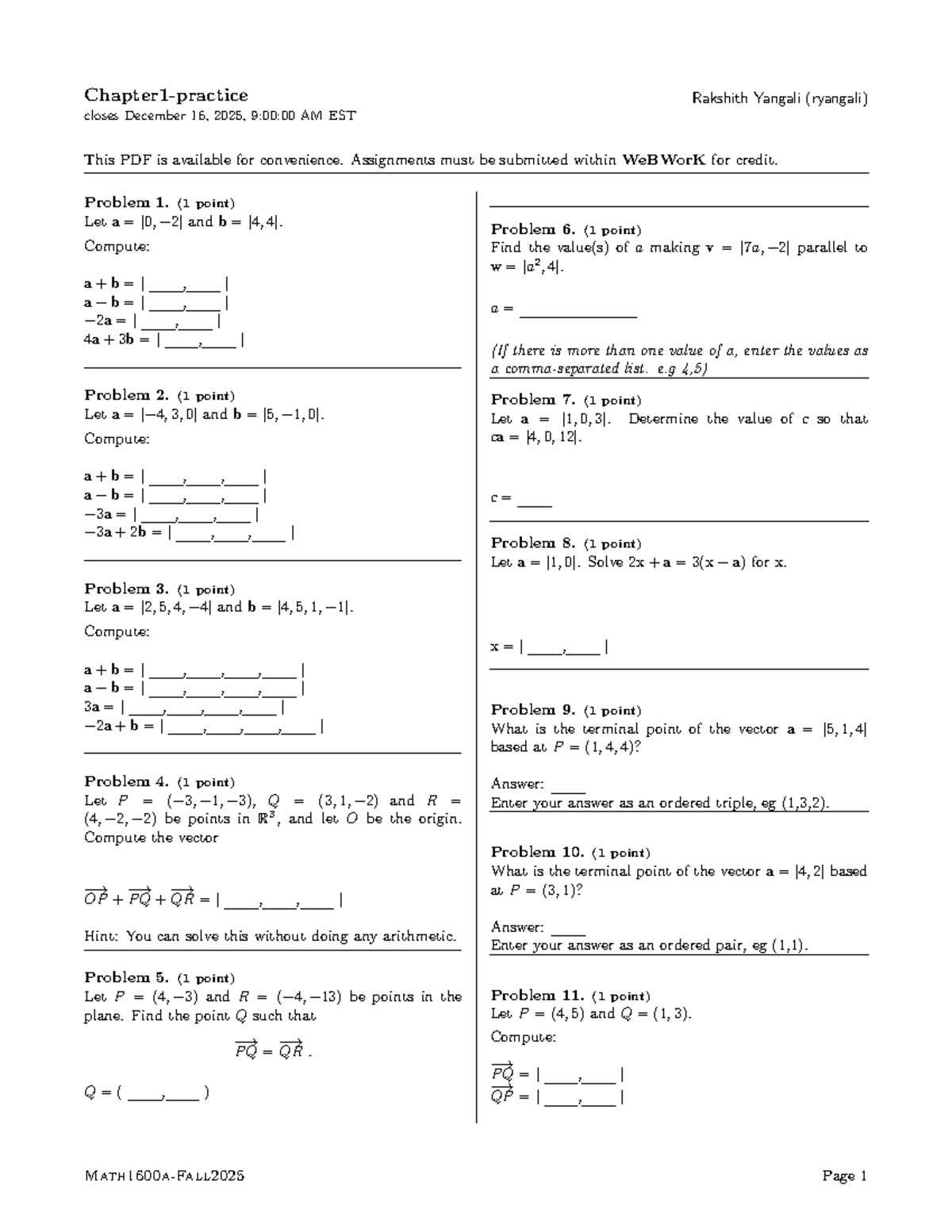 Math1600a-Fall2025: Practice Problems and Solutions - Studocu