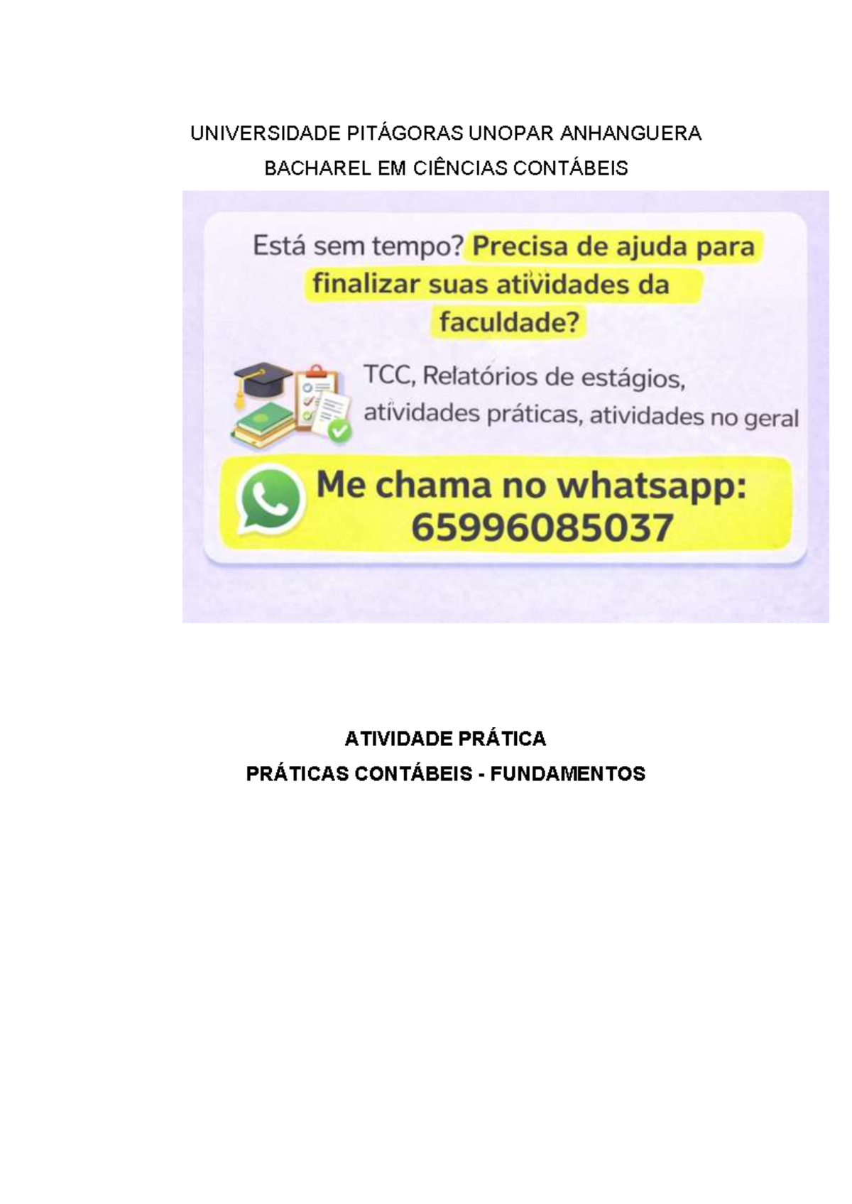 Relatório de Aula Prática - Práticas Contábeis - Fundamentos 2025 - Studocu