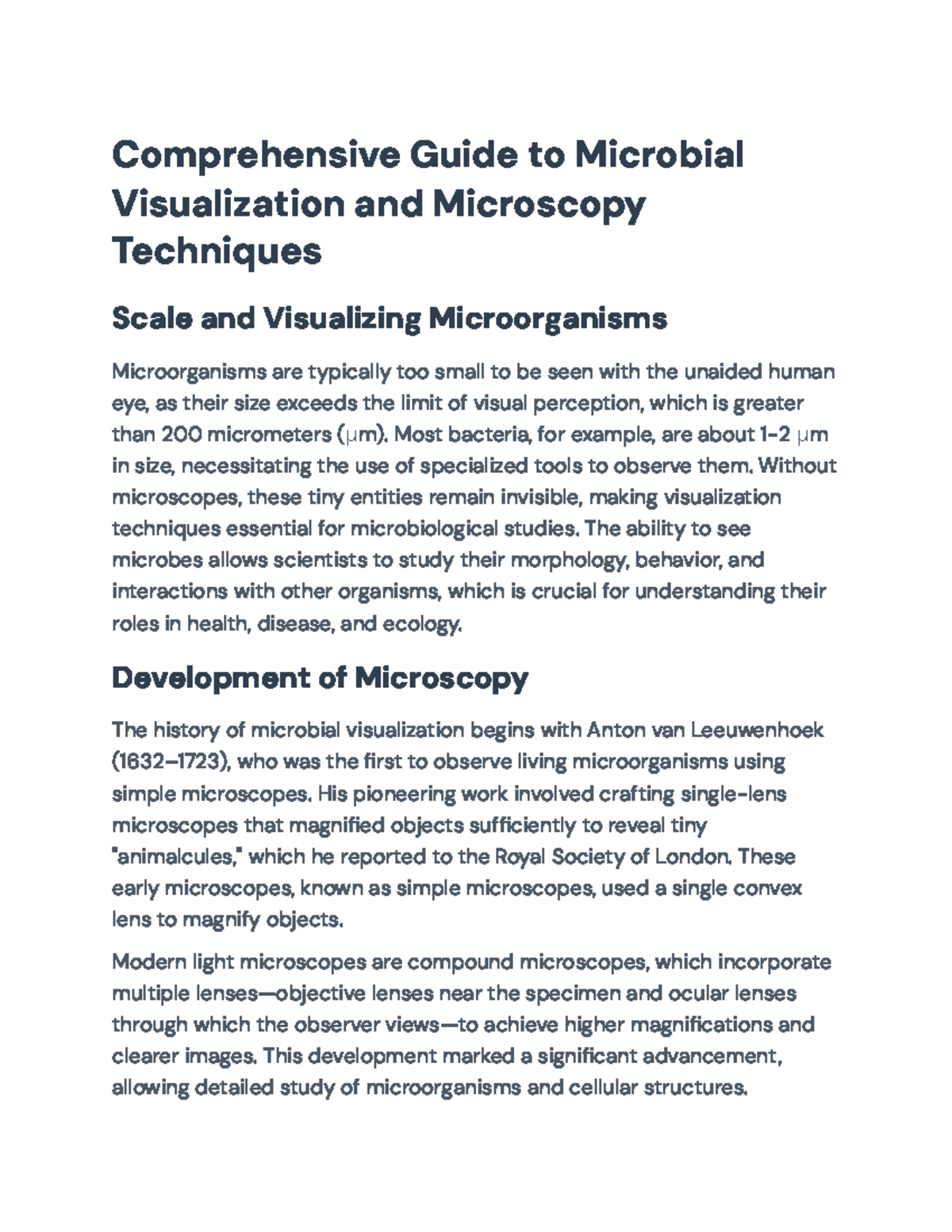 Comprehensive Guide to Microscopy Techniques in Microbiology (BIO 101 ...