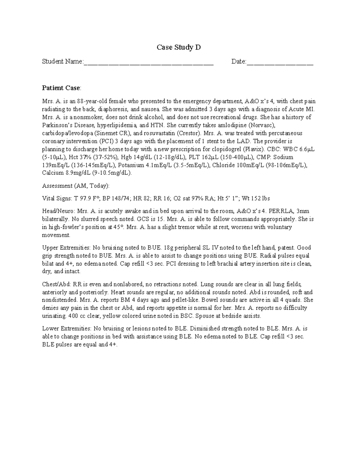 Chapter 1 Case Study: ATI Preparation for Psychiatric Nursing - Studocu