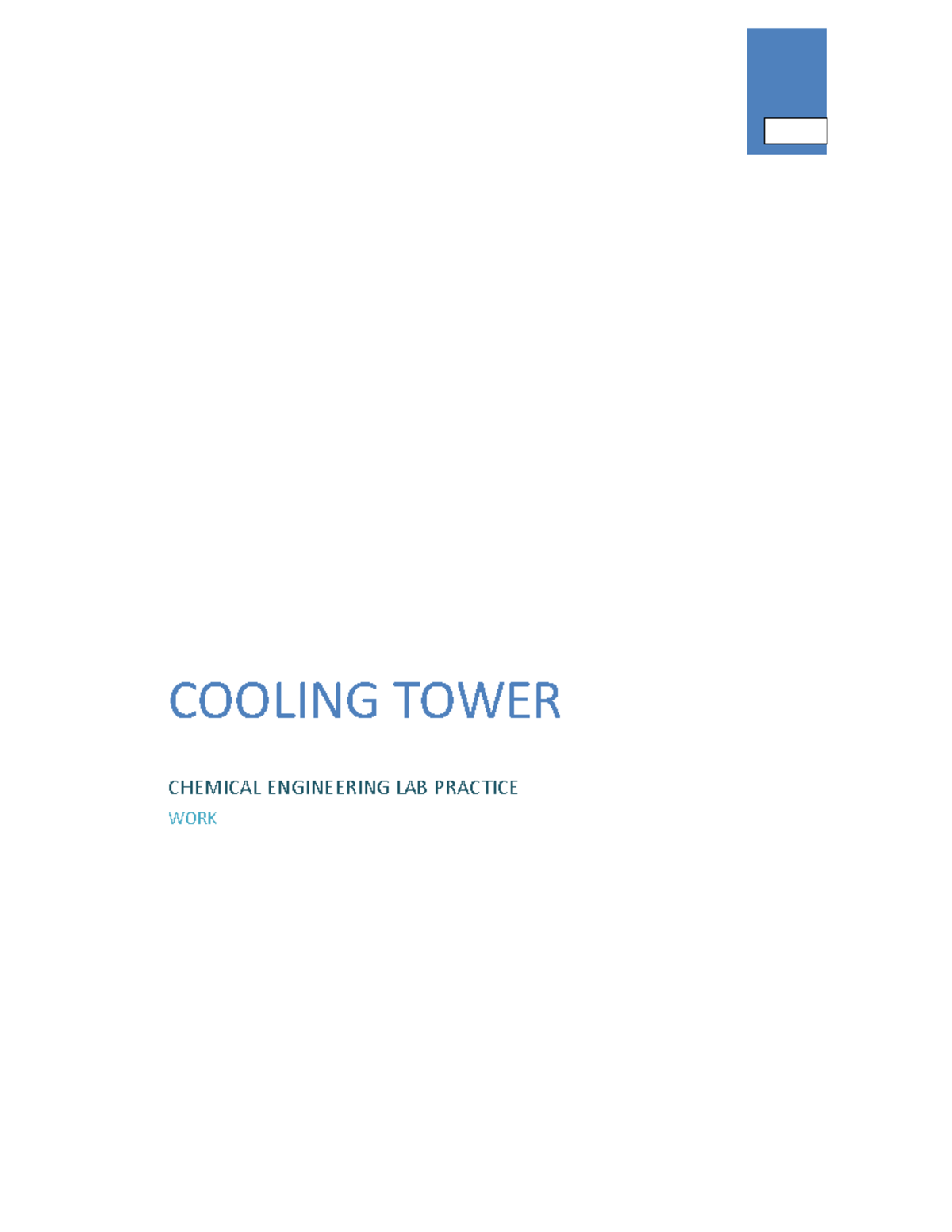 Cooling Tower - Lecture Mr. Jiyane - COOLING TOWER CHEMICAL ENGINEERING ...