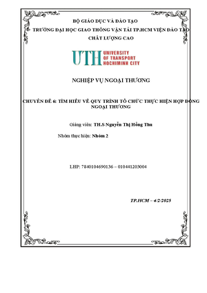 [Solved] Quy trnh t chc thc hin hp ng ngoi thng gm bao nhiu bc Lit k tn ...