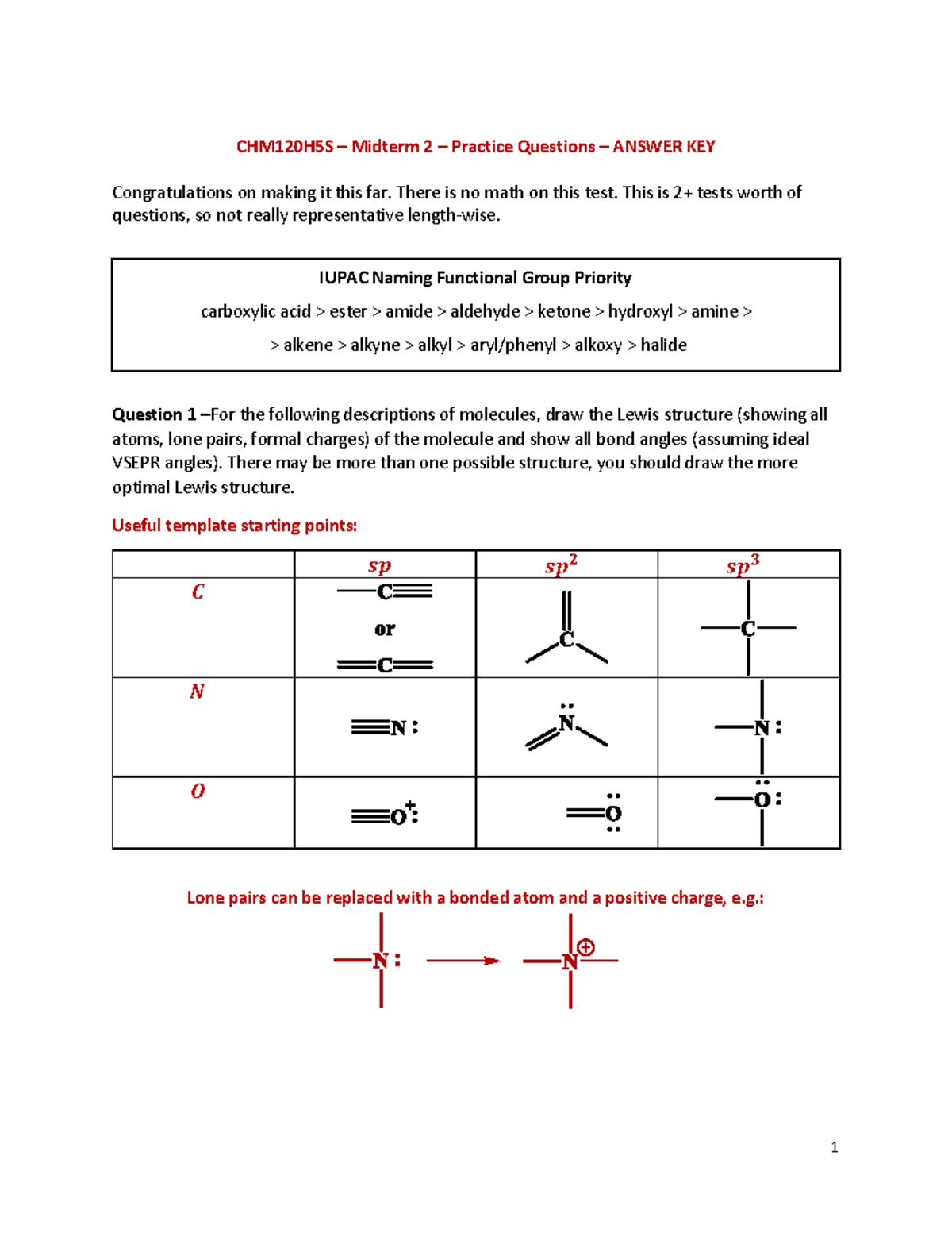 CHM120H5S - Midterm 2 Practice Test Answer Key and Solutions - Studocu
