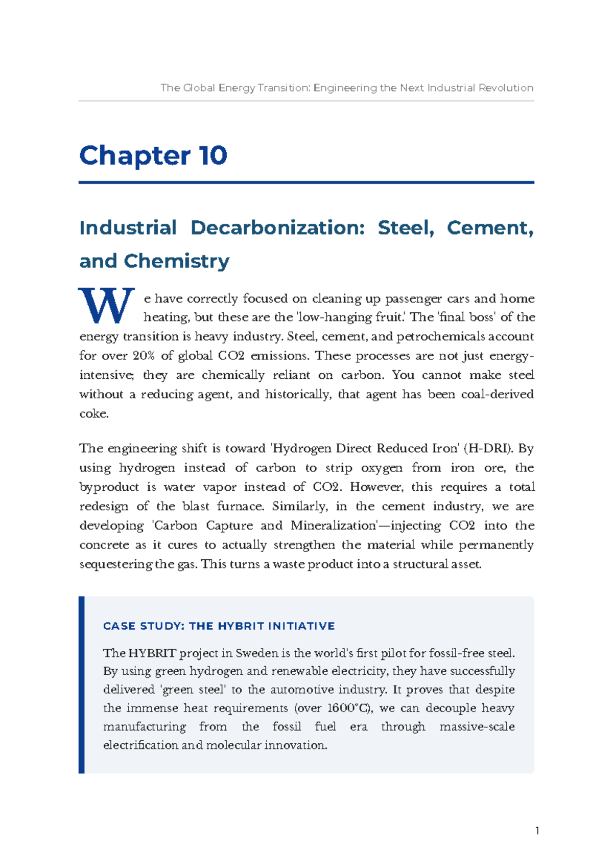 Energy Transition Ch 10: Industrial Decarbonization in Steel, Cement ...