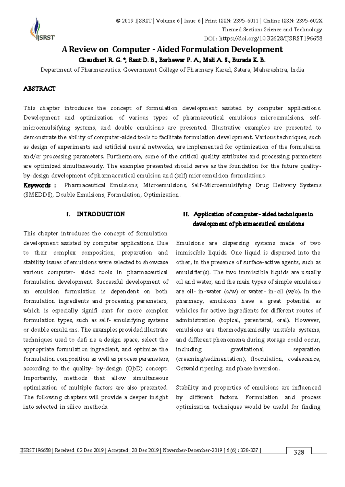 A Comprehensive Review on Computer-Aided Formulation Developments - Studocu