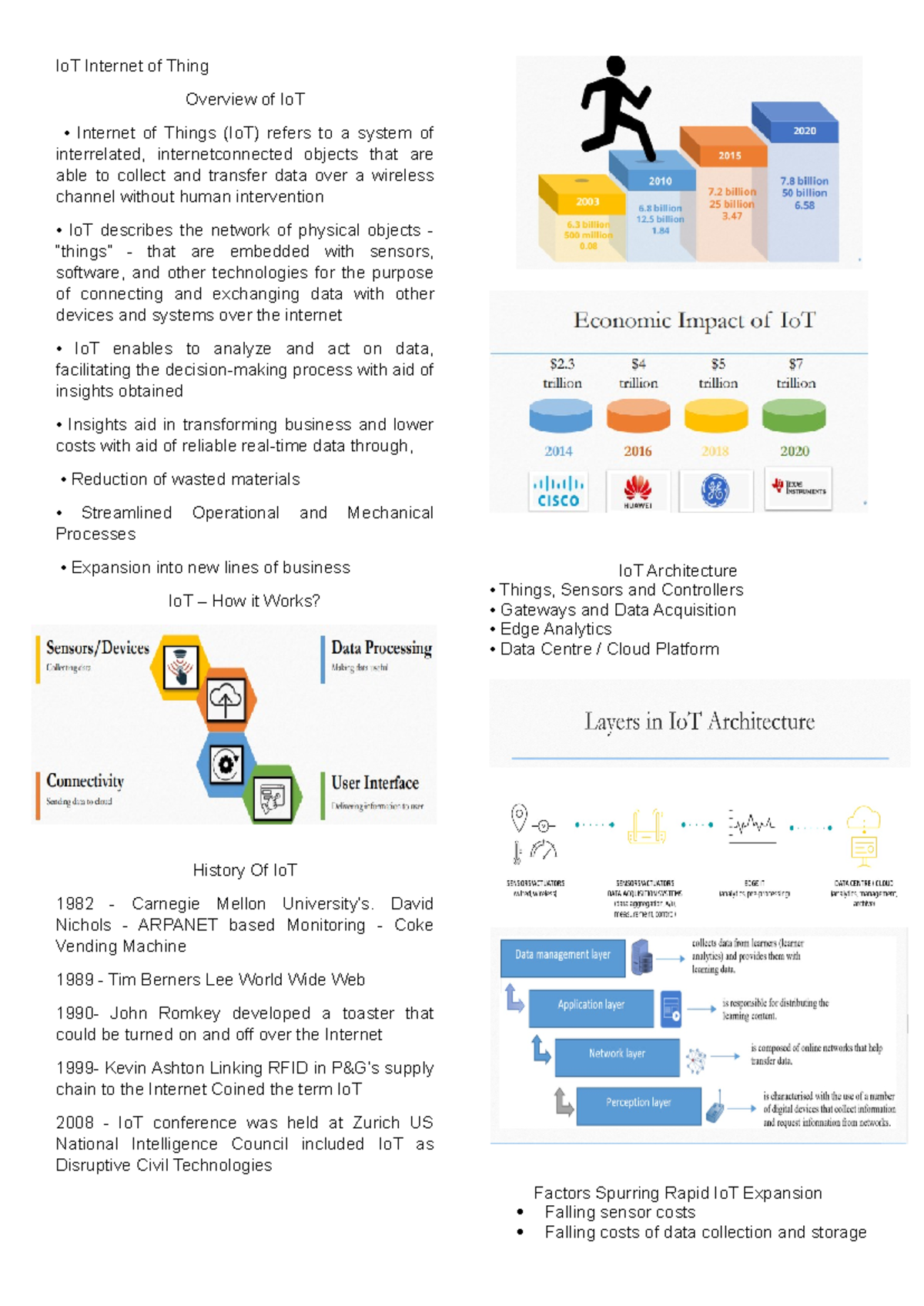 Io T Internet of Thing - notes - IoT Internet of Thing Overview of IoT ...