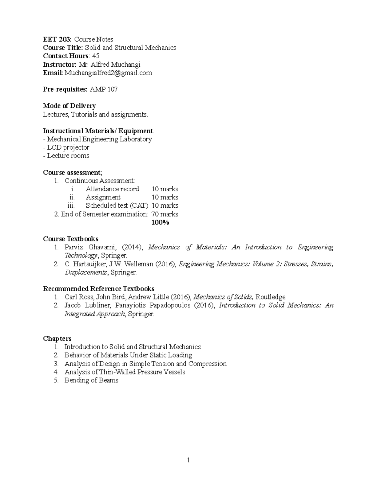 EET 203 Final Exam Notes on Solid and Structural Mechanics - Studocu