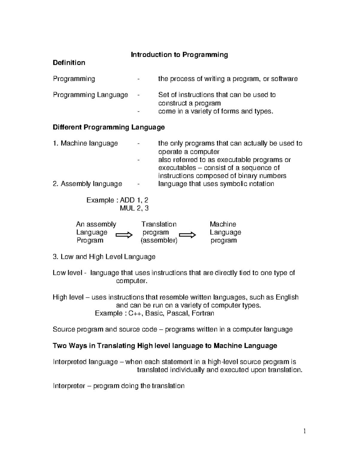Cp E11 Programming Manual - Introduction to Programming Definition ...