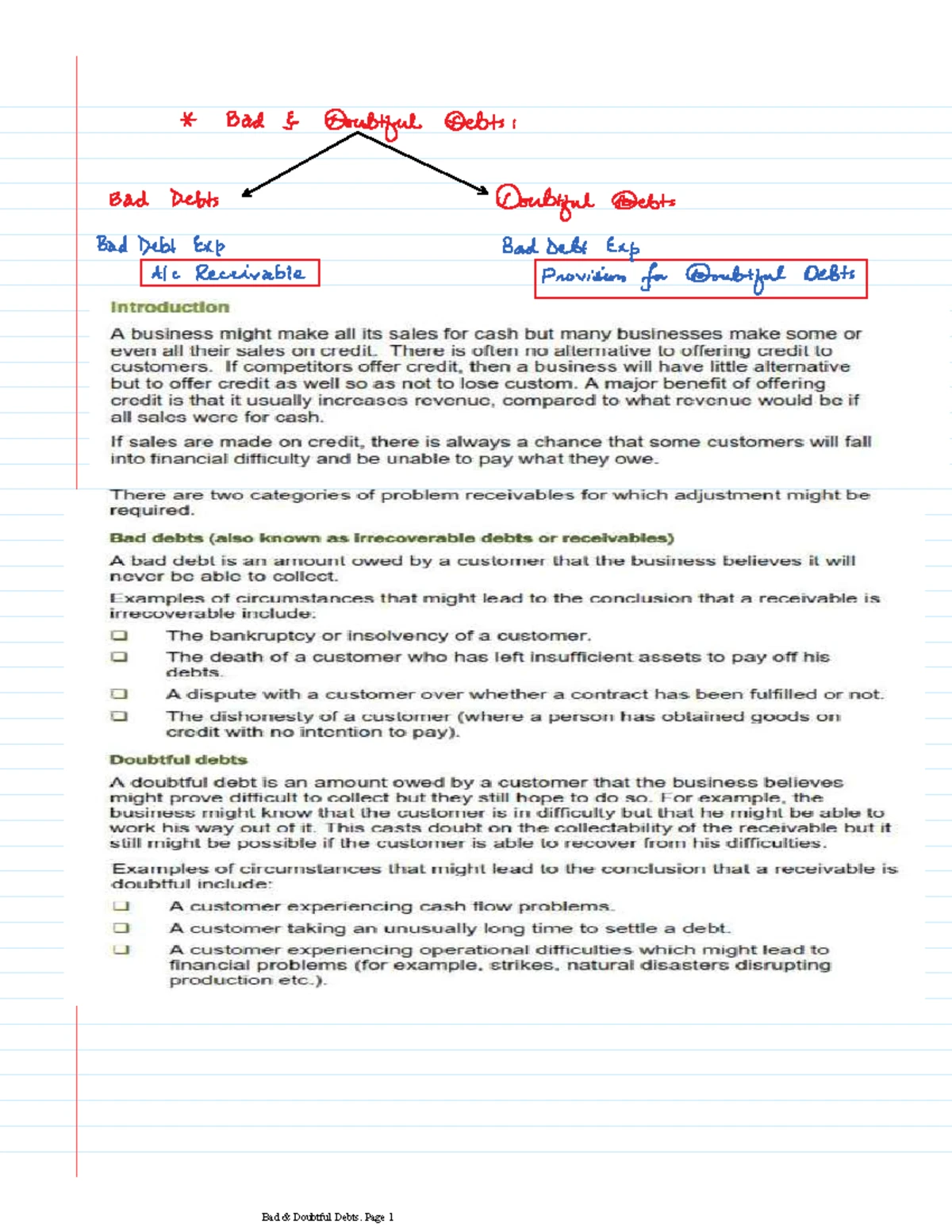 Bad Debts Analysis Questions - FA2 - Studocu