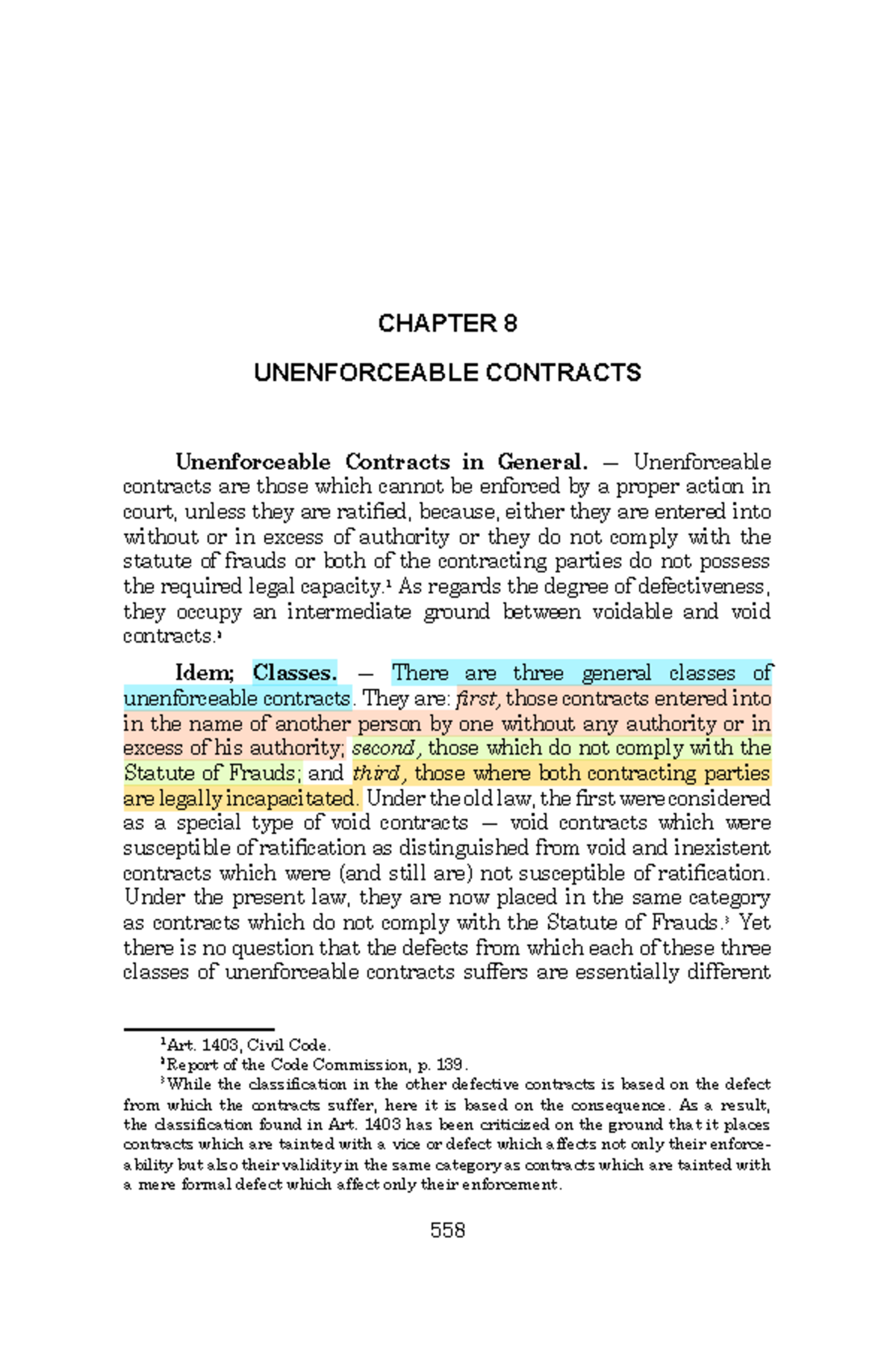Chapter-8 Jurado - CONTRACTS CHAPTER 8 UNENFORCEABLE CONTRACTS ...