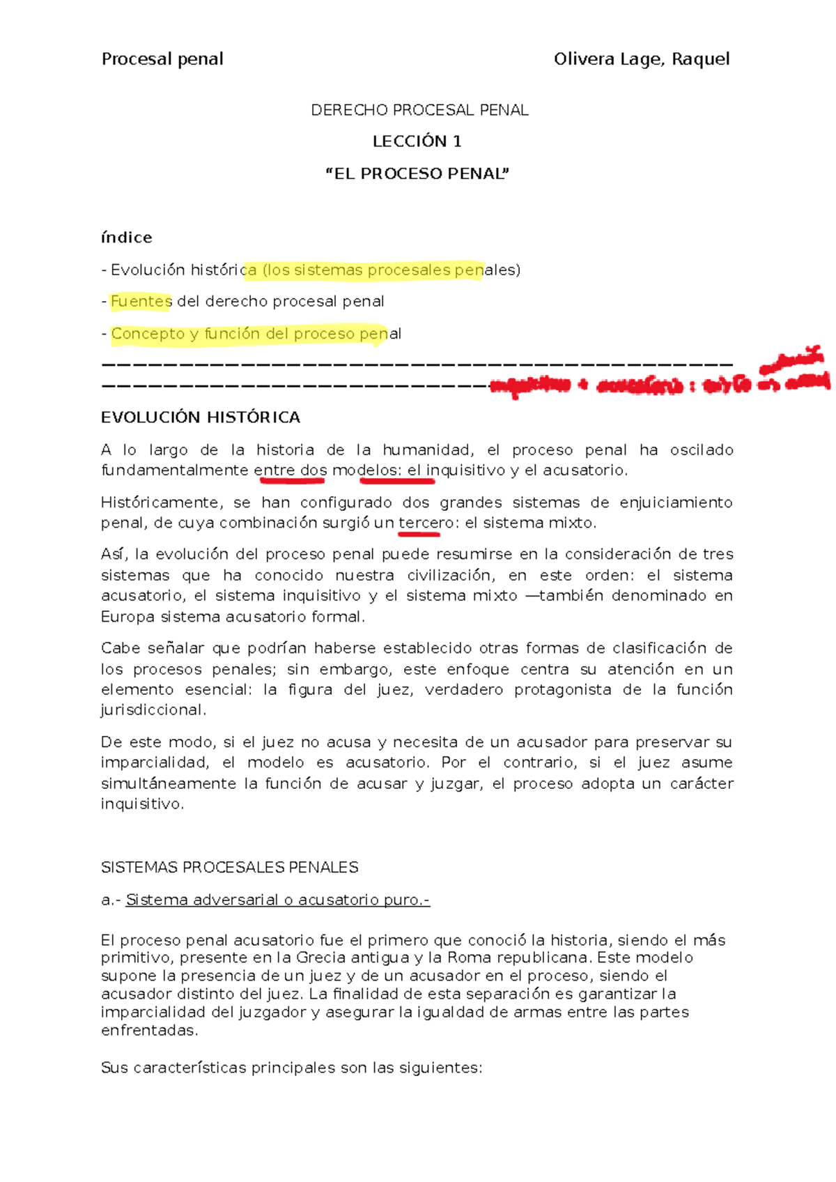 Apuntes de Derecho Procesal Penal - Lección 1 y 2 (DERECHO PROCESAL ...