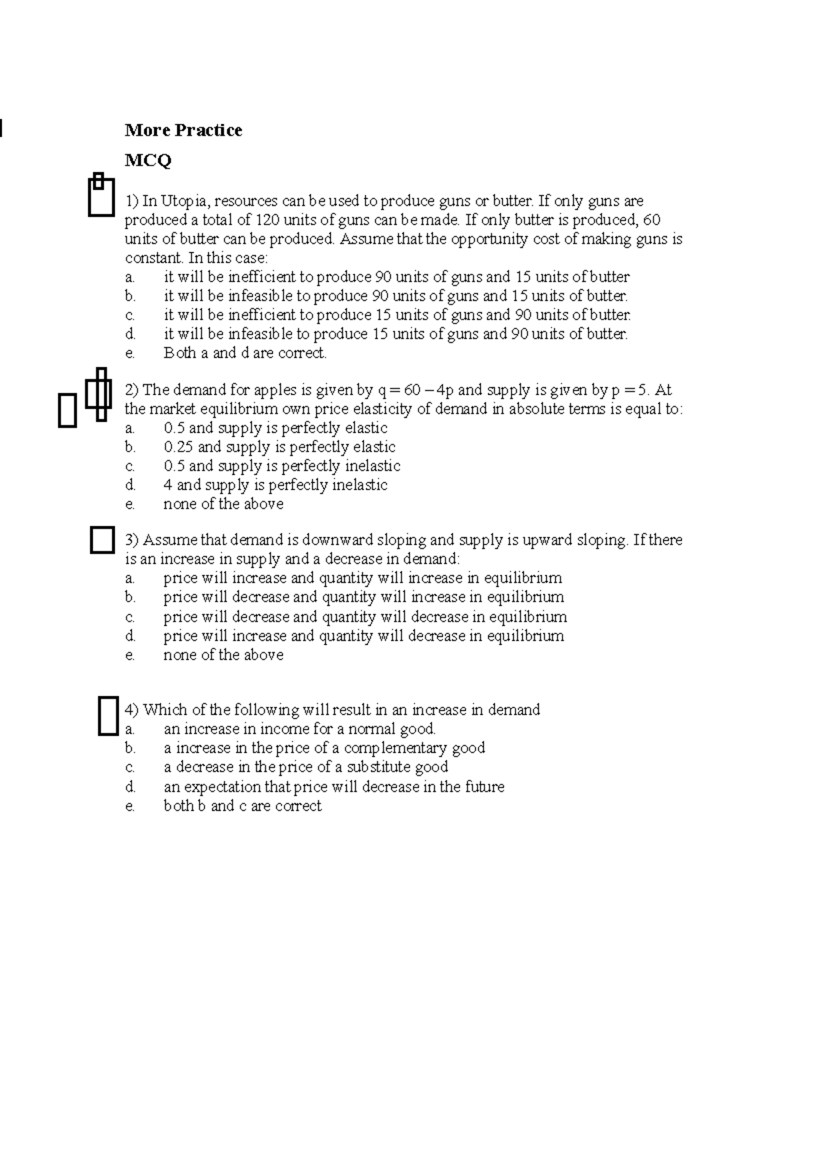ECO 101 Final Exam Practice MCQs & Short Answers Guide - Studocu