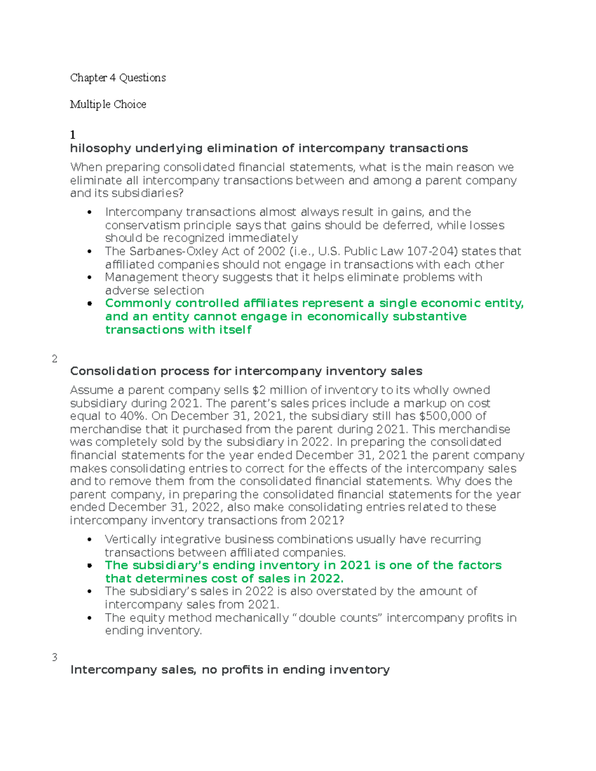Acct 470 Chapter 4 Multiple Choice Questions and Answers - Studocu