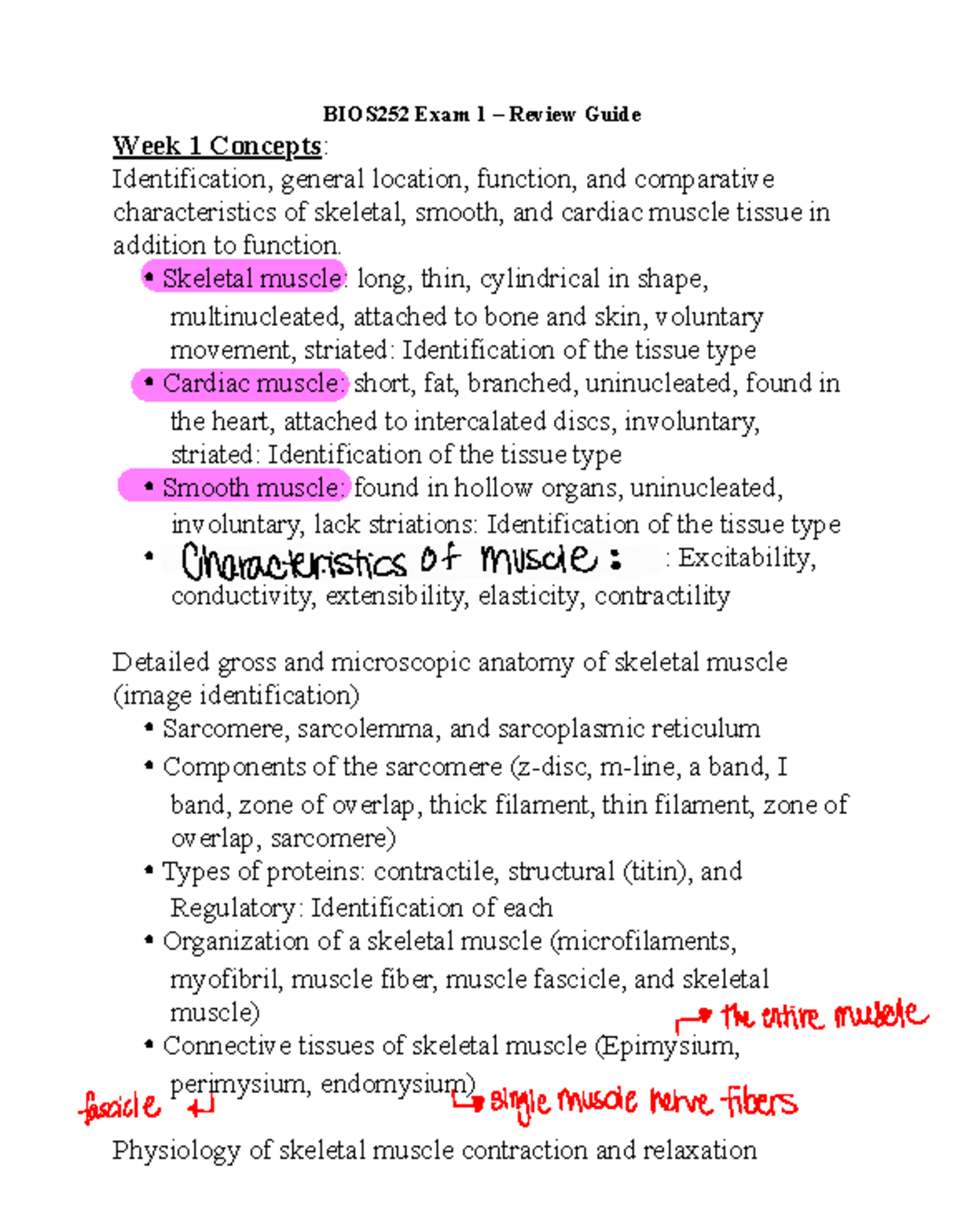 BIOS252 Exam 1 Review Guide - BIOS252 Exam 1 – Review Guide Week 1 ...