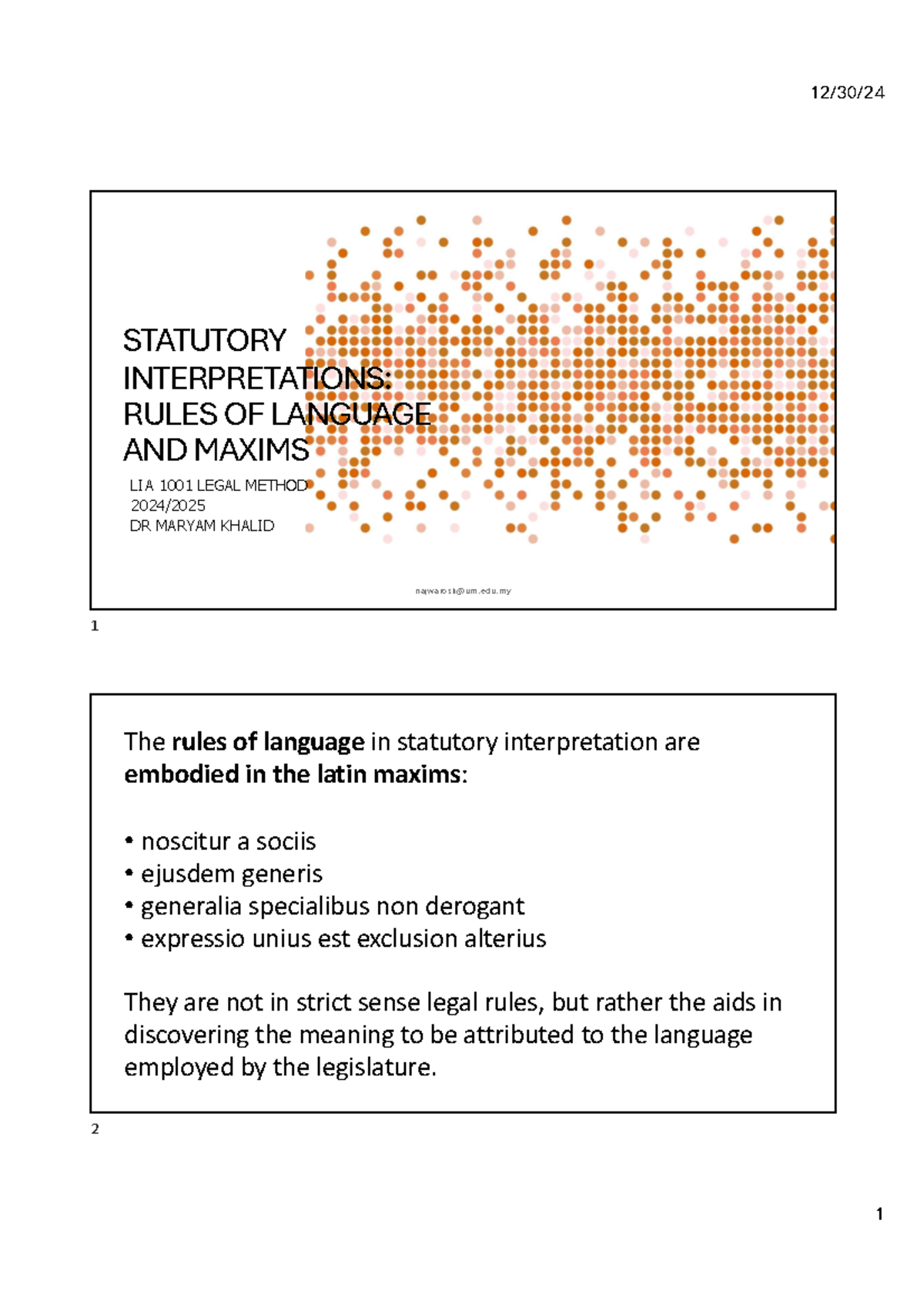 Statutory Interpretation 5 - STATUTORY INTERPRETATIONS: RULES OF ...