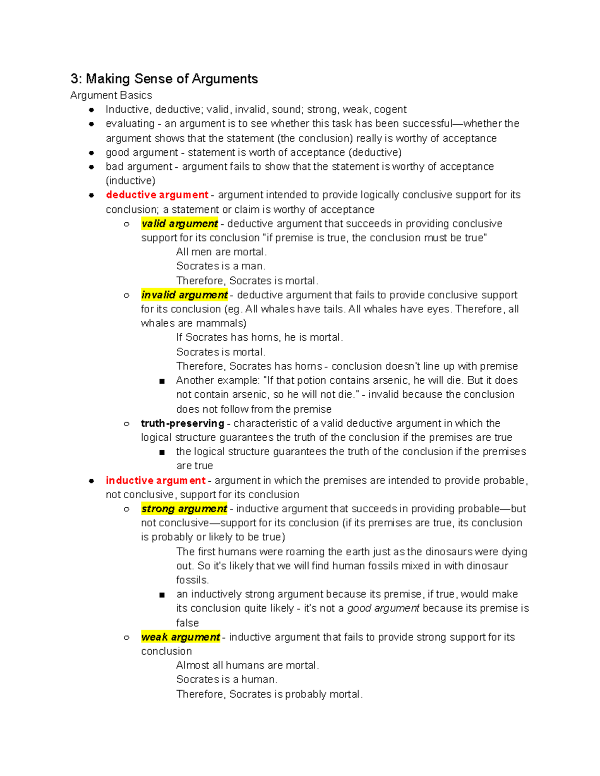 SSH 105 - Chapter 3: Understanding Arguments and Their Evaluation - Studocu