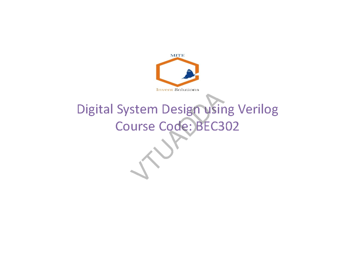 Digital System Design using Verilog Syllabus - BEC302 - Studocu