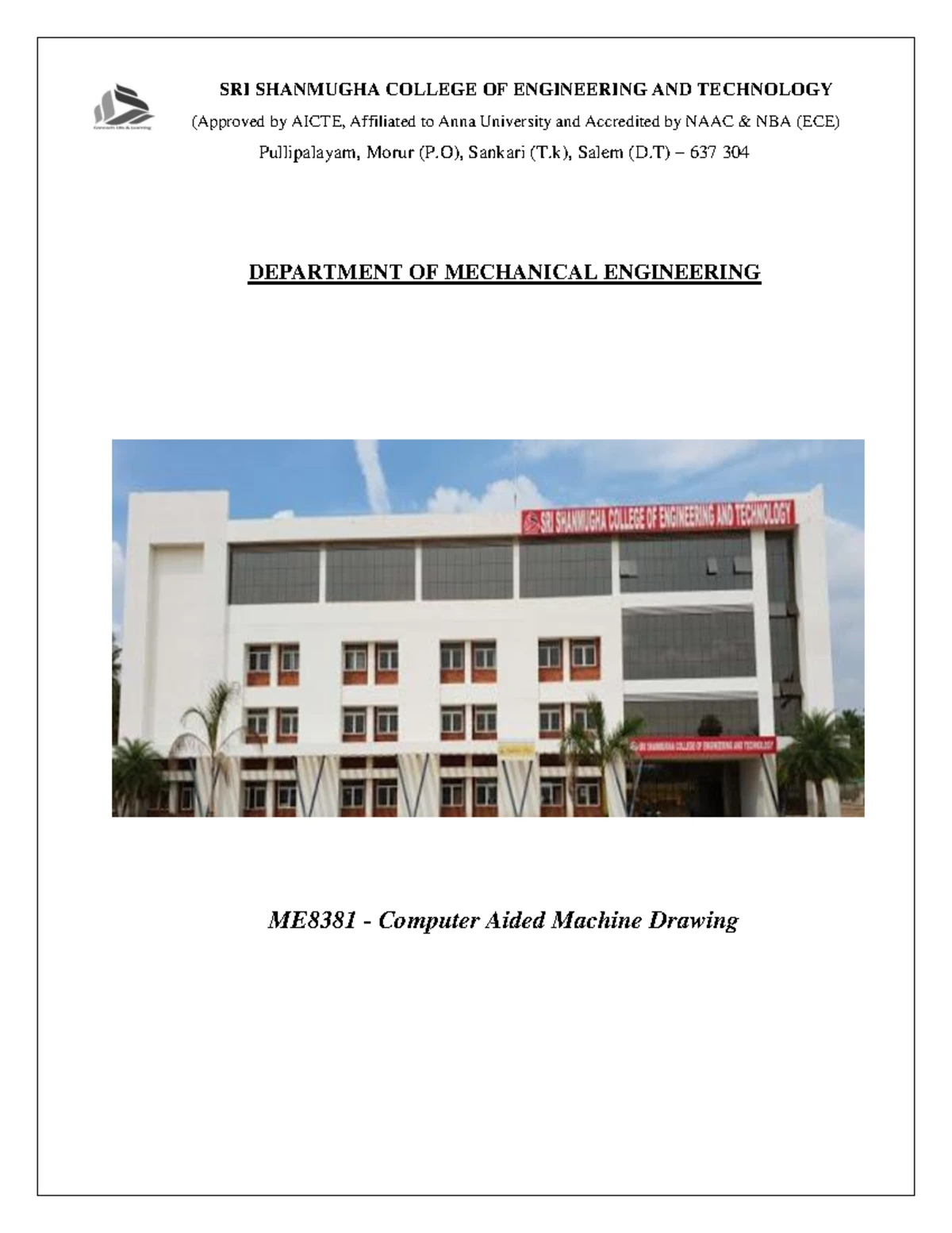 CAD CAM Lab Manual ME8681 - Experiments and Geometric Modeling ...