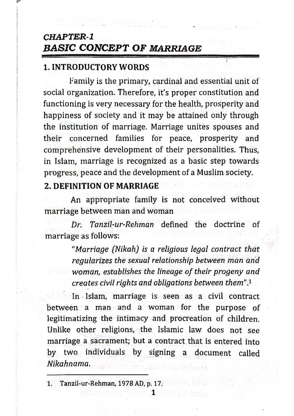 Islamic Personal Law: Basic Concepts of Marriage and Its Essentials ...