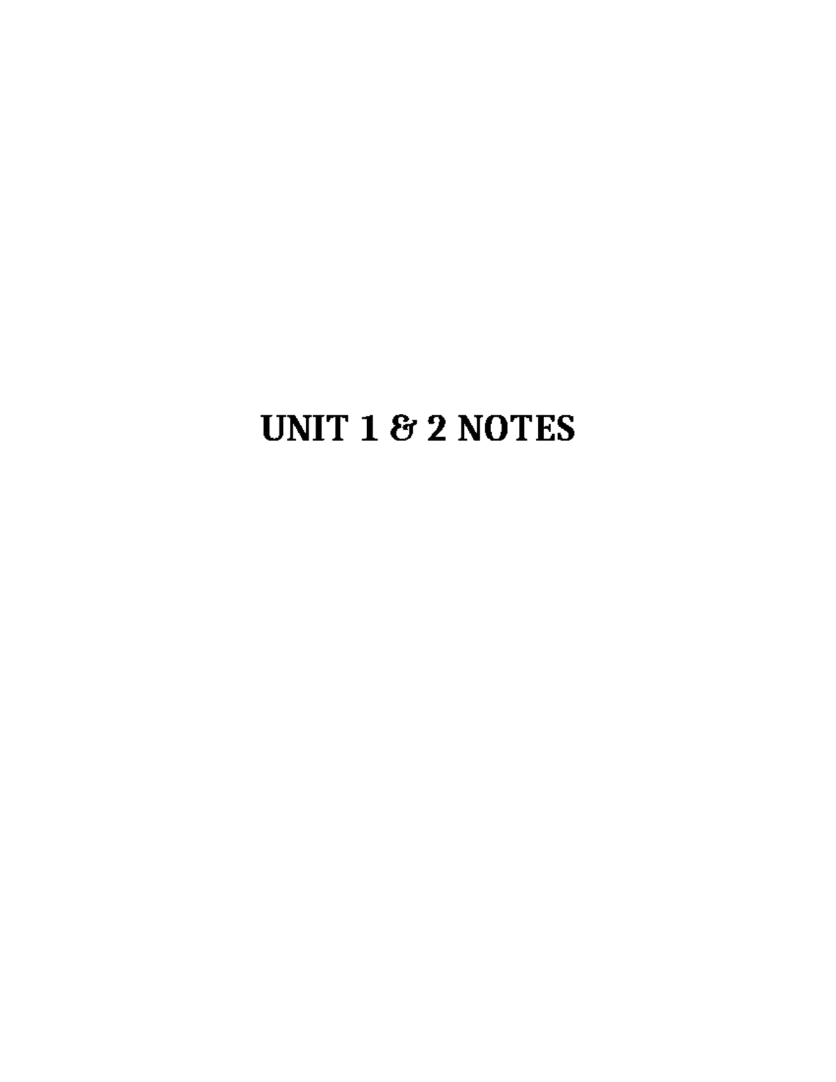 Chemistry 101: Unit 1 & 2 Comprehensive Study Notes - Studocu