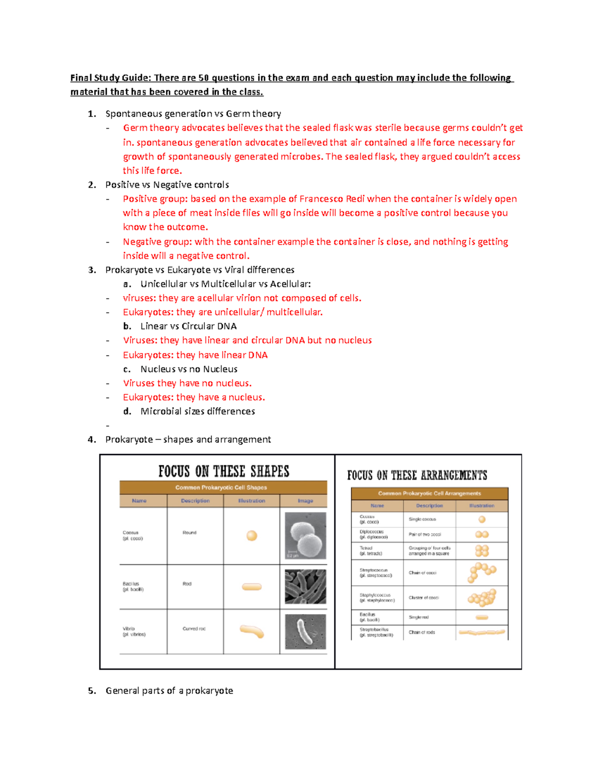Final Exam Study Guide for Microbiology (Course Code: BIO 101) - Studocu