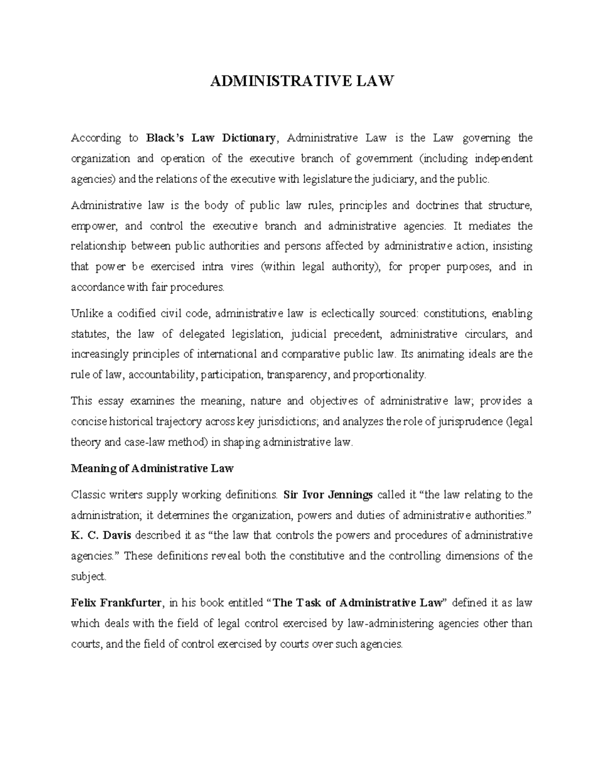 ADMIN 101: Understanding Administrative Law and Its Evolution - Studocu