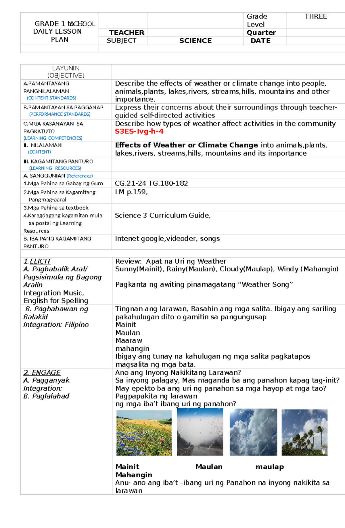 Science 3 Final Lesson Plan on Climate Change Impact - Studocu