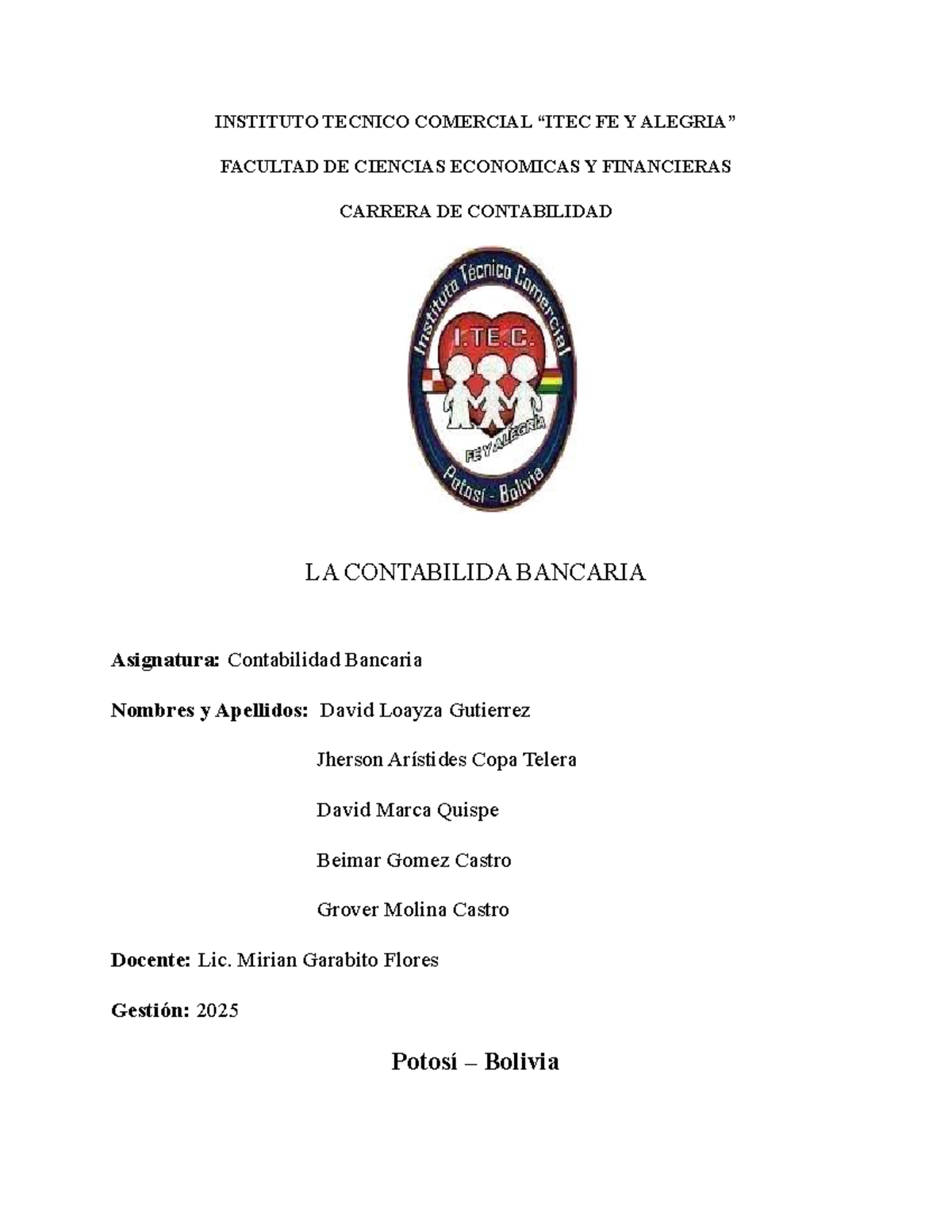 Contabilidad Bancaria: Conceptos y Normativas (CBA-2025) - Document Preview