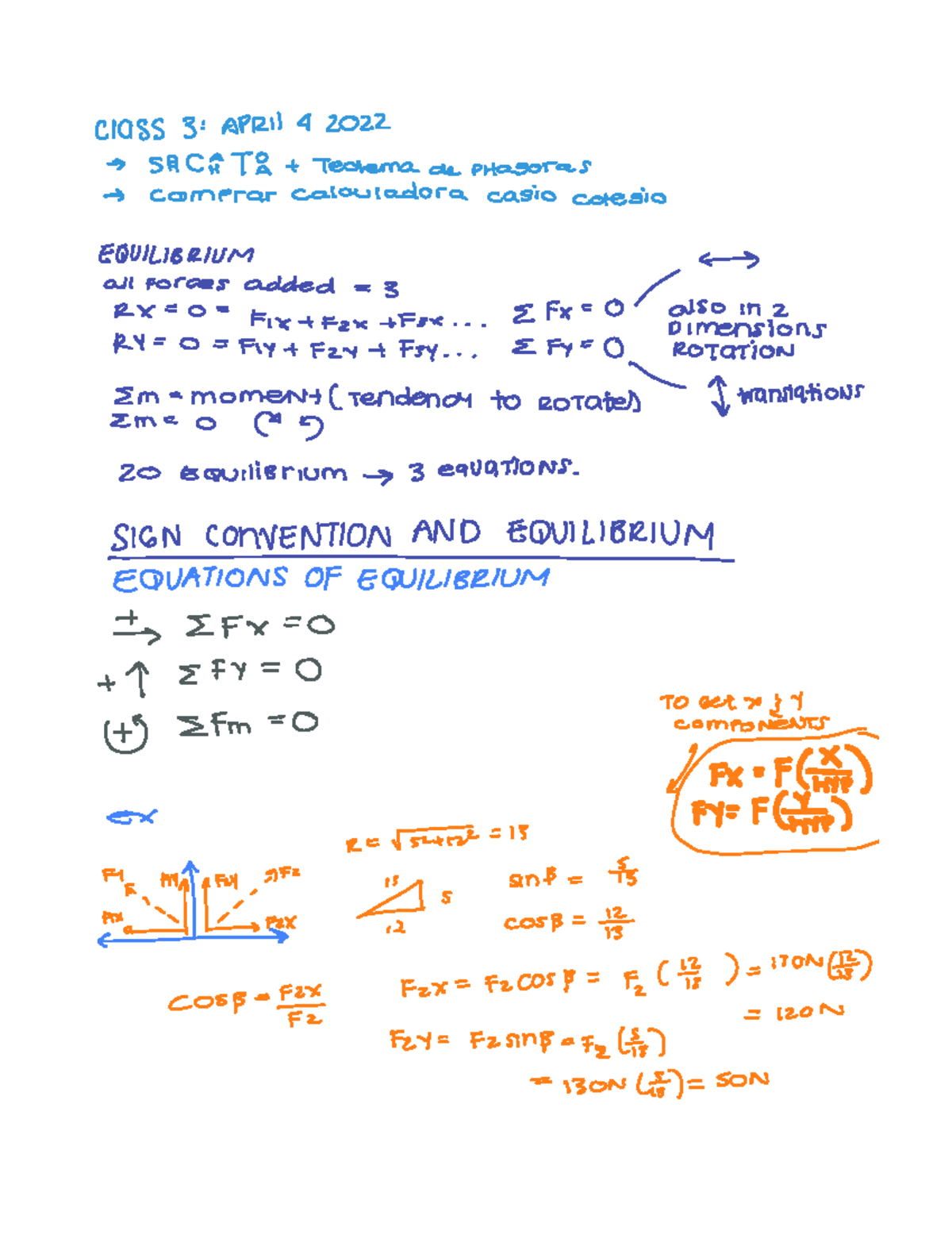 Class Notes for 3 APR 2022 - Structural Analysis by Prof. Dameron - Studocu