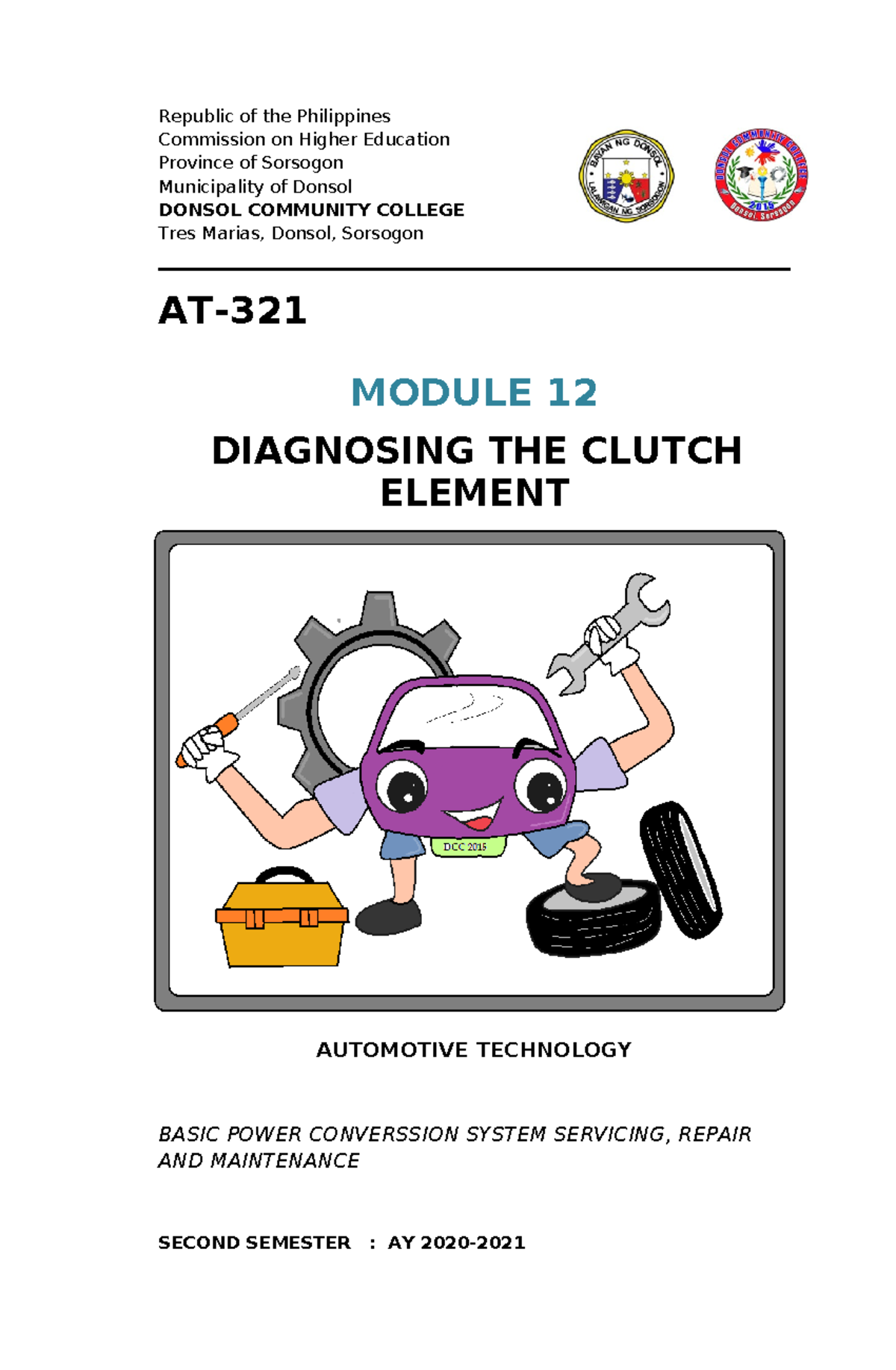 AT 321 Module 12 - Automotive Servicing - Republic of the Philippines ...