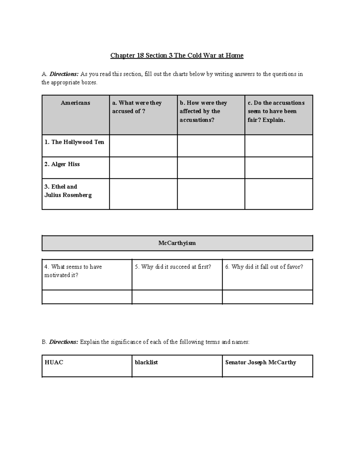 Copy of Chapter 18 Sec 3 The Cold War - Chapter 18 Section 3 The Cold ...