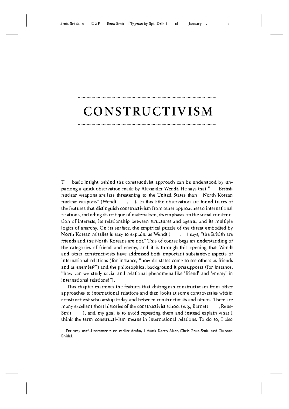 Constructivism in International Relations: Key Features and Debates - c ...