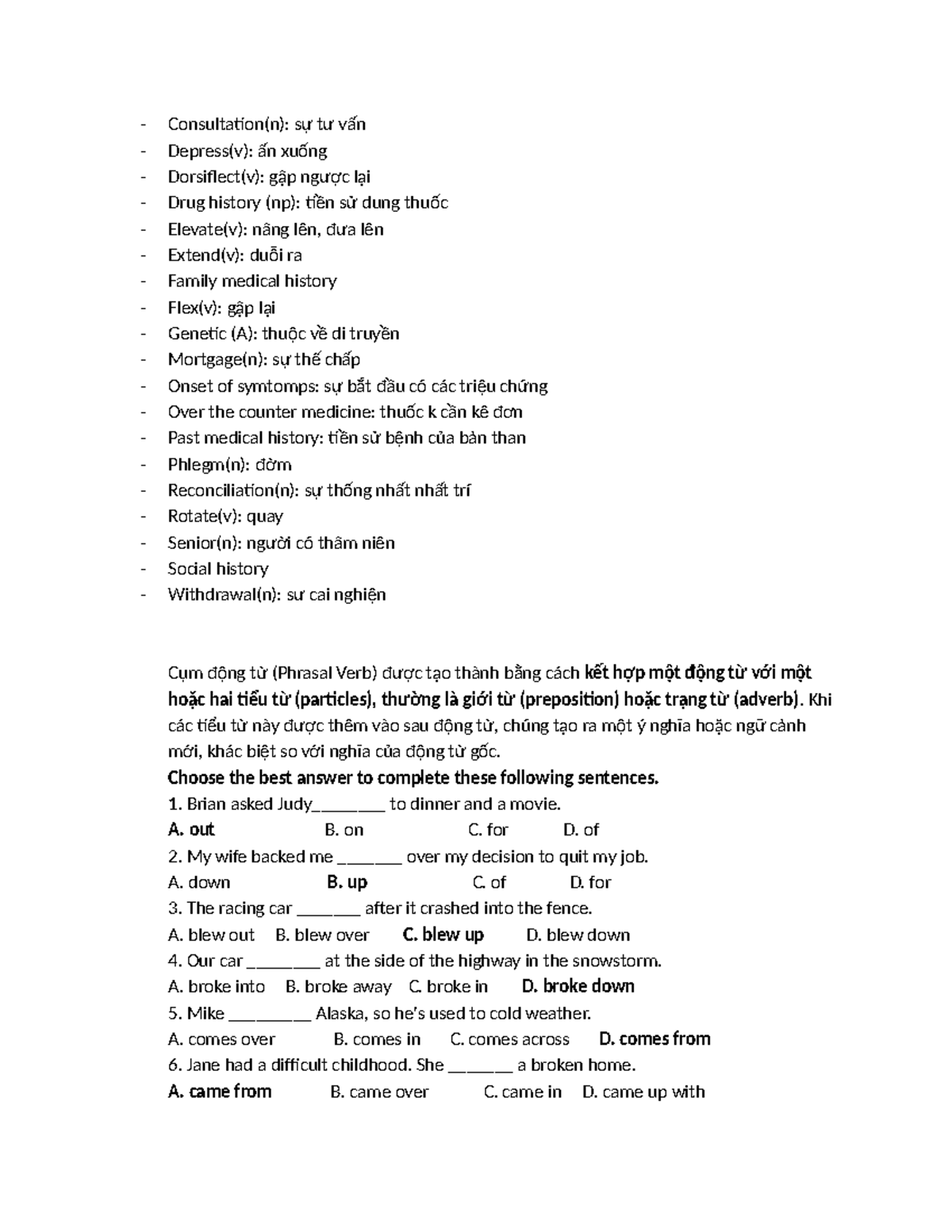 Unit 2: Phrasal Verbs and Their Usage in Context - Studocu
