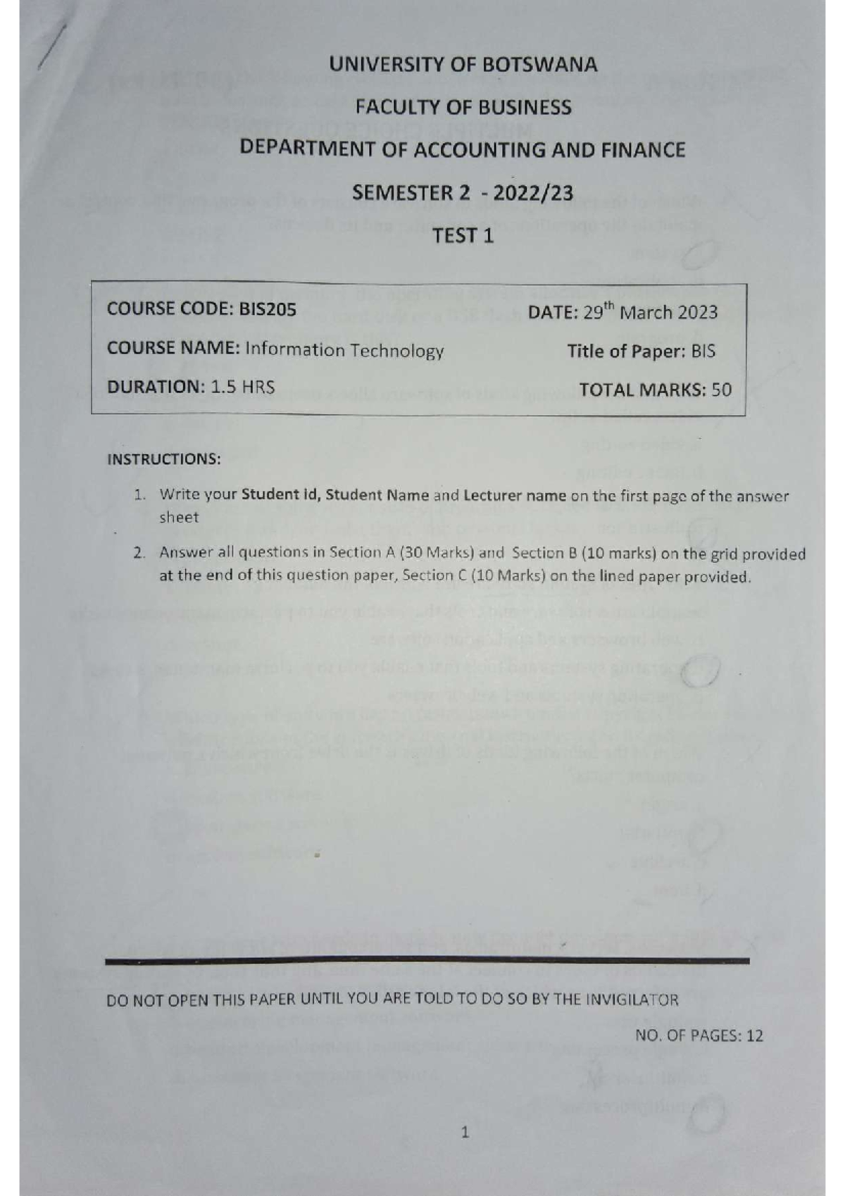 BIS 205 Test 1 Study Guide: Key Concepts and Multiple Choice Solutions ...