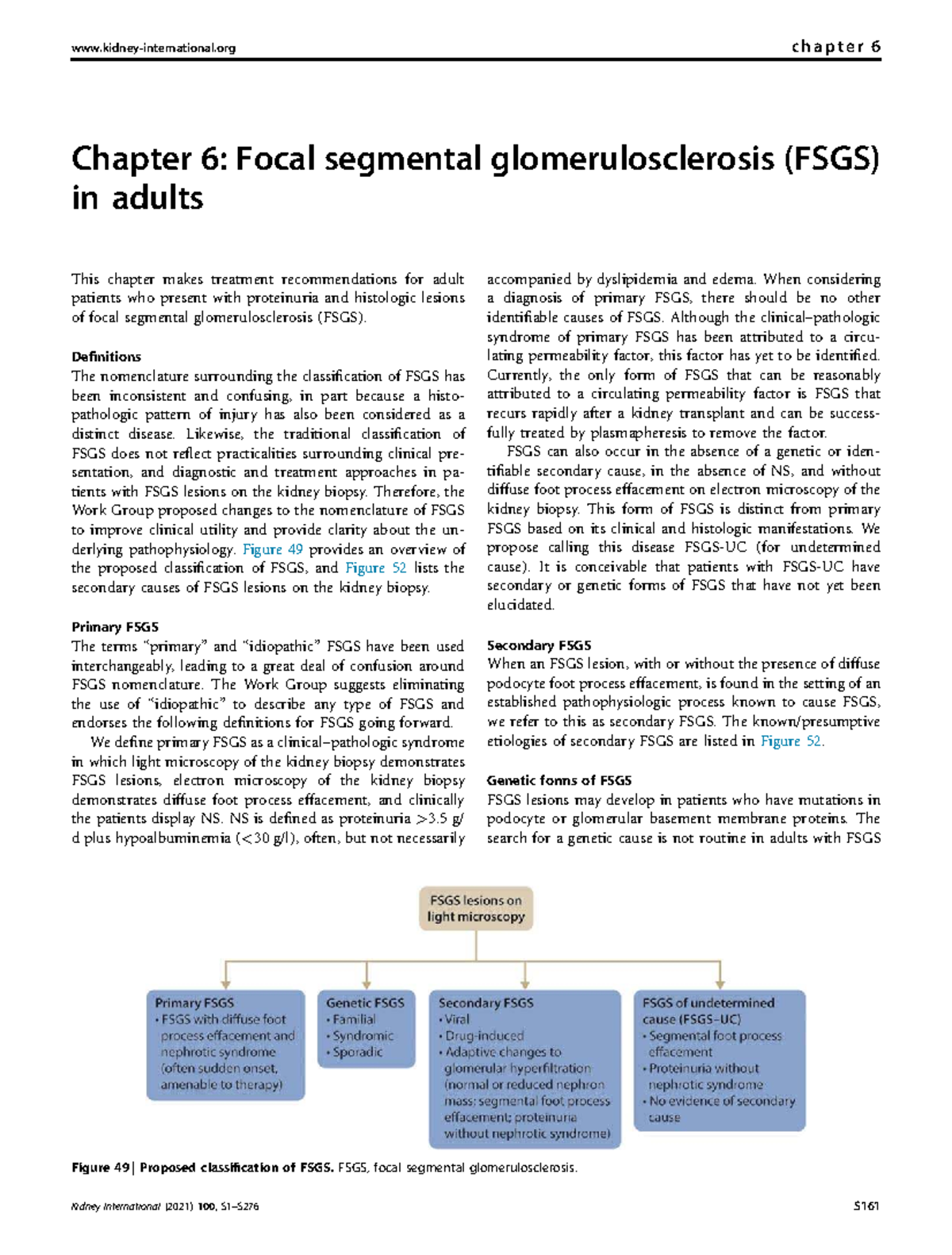 Chapter 6: Focal Segmental Glomerulosclerosis (FSGS) in Adults - KDIGO ...