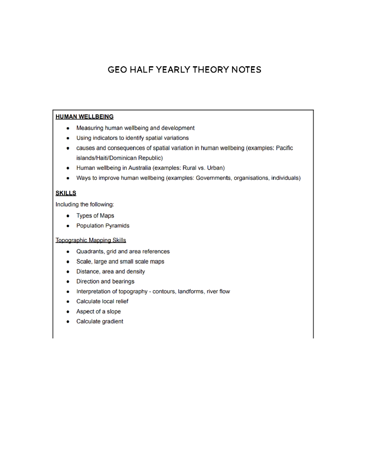 GEO HALF YEARLY NOTES: Measuring Human Wellbeing & Development ...