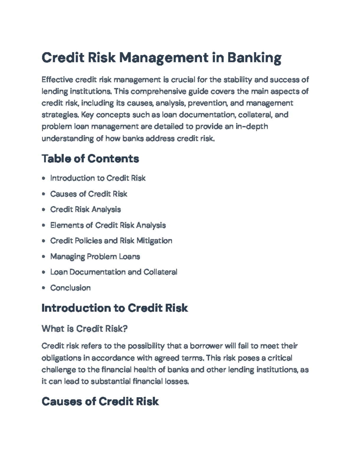 Credit Risk Management Strategies and Analysis in Banking - Credit Risk ...
