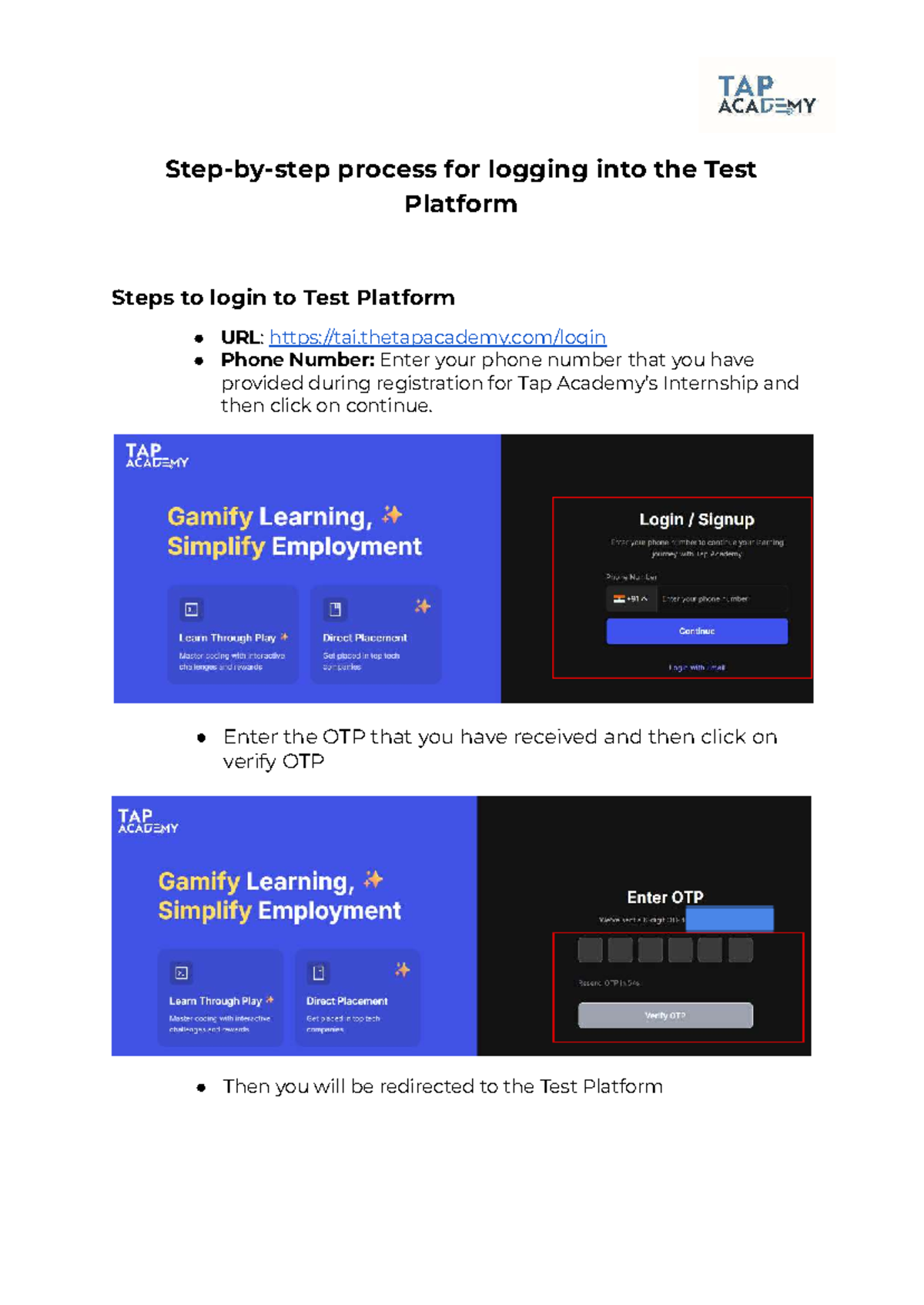 Steps to Access Test Platform - Guidelines and Login Process - Studocu