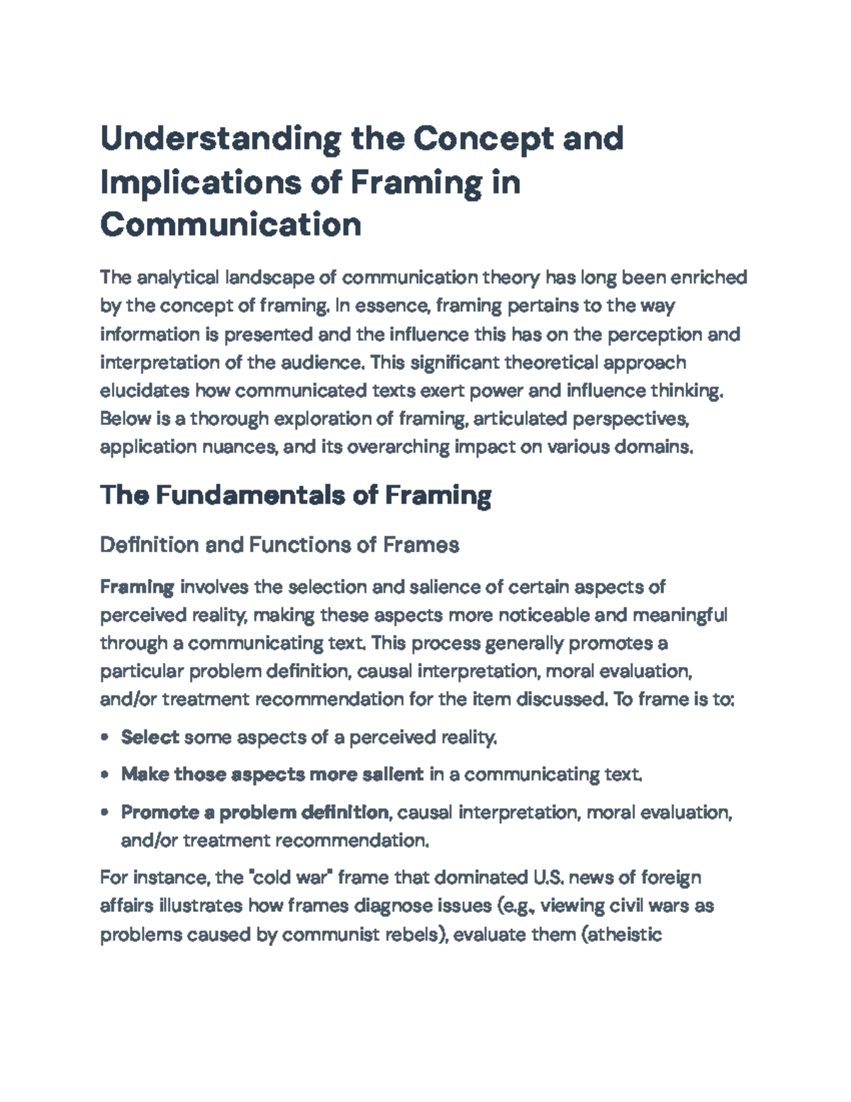 Understanding Framing in Communication: Concepts & Implications ...