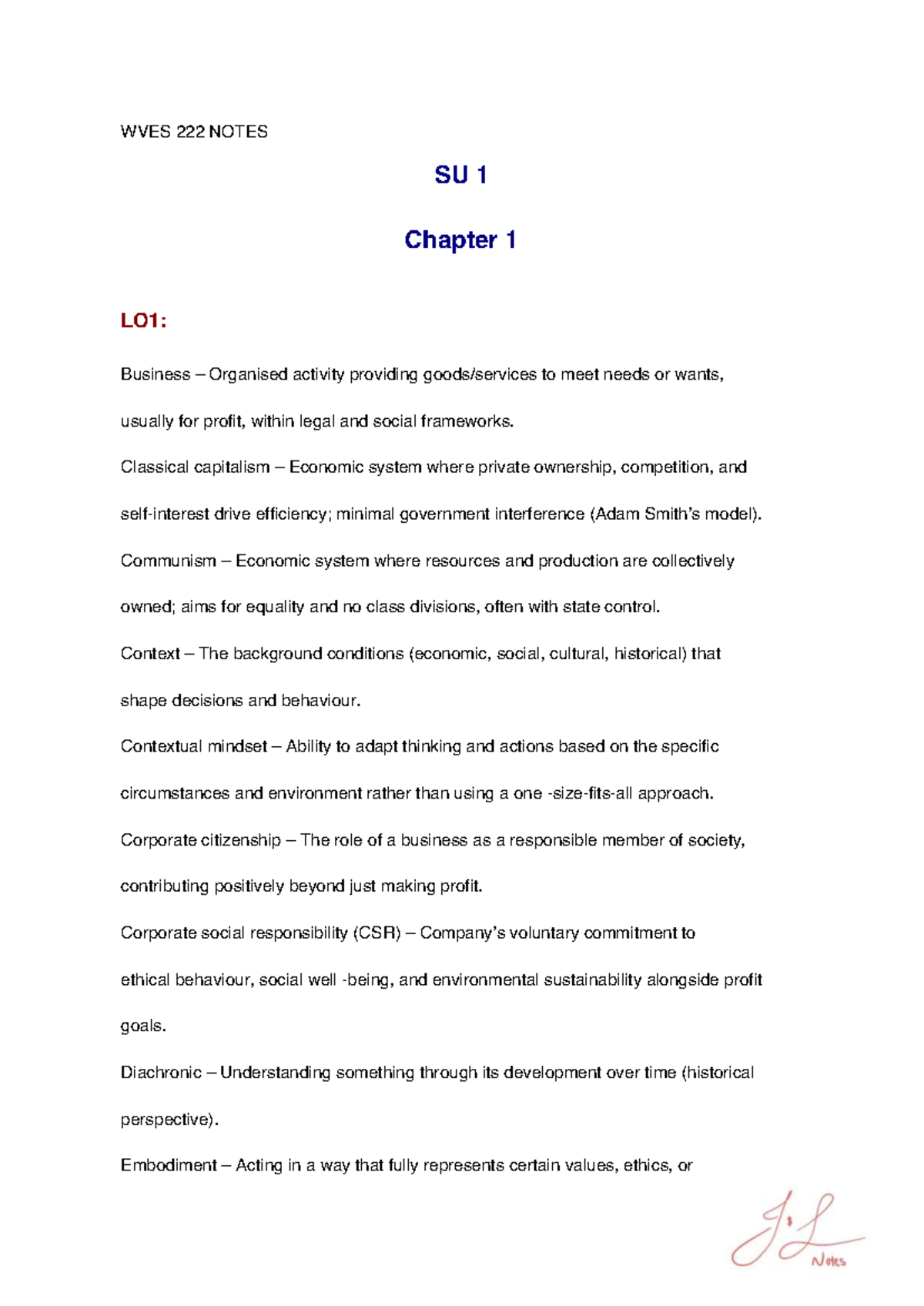 WVES 222 Notes SU1-2: Business Context and Interpretation Insights ...